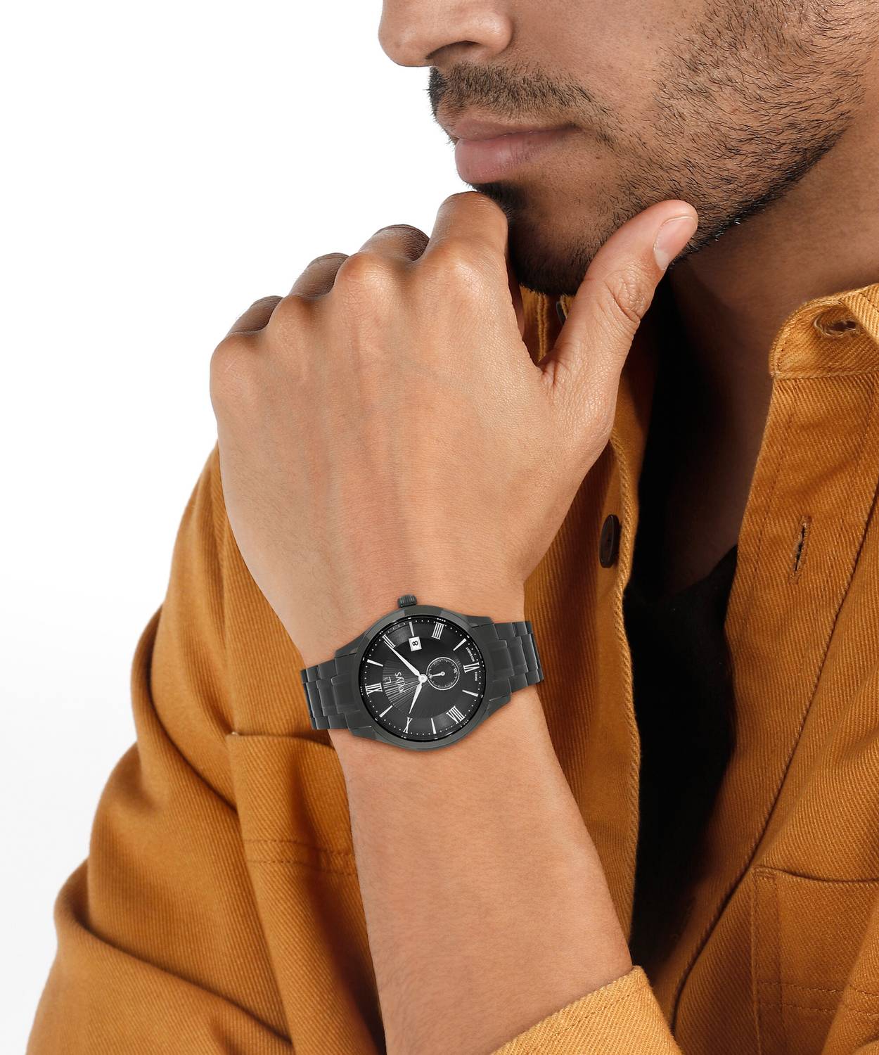 XYLYS Xylys SwiSS With Date Black Dial Black SS Strap Analog Watch