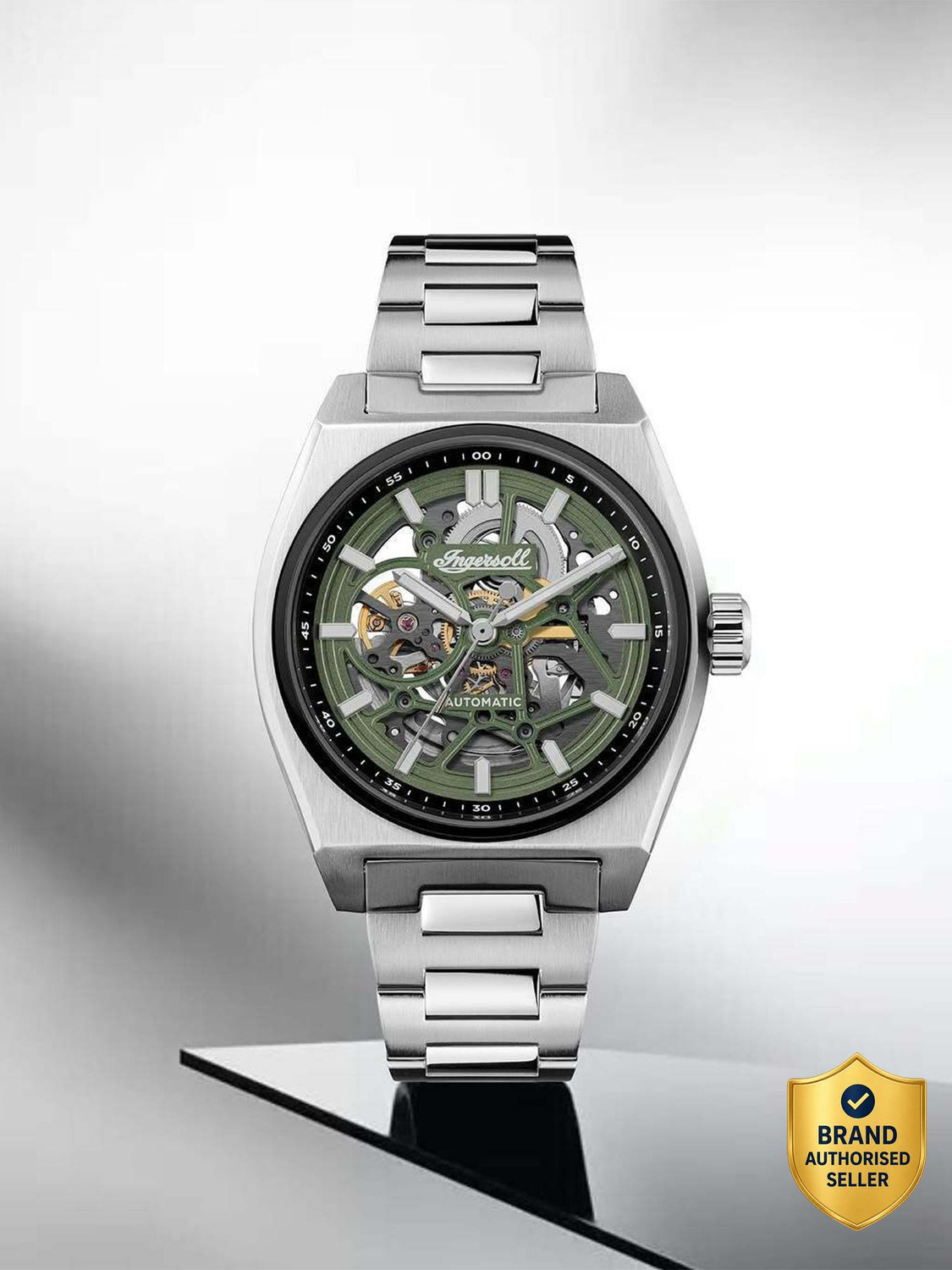 Image of Ingersoll The Vert The Vert Automatic Green Dial With lifetime Warranty Analog Watch - For Men