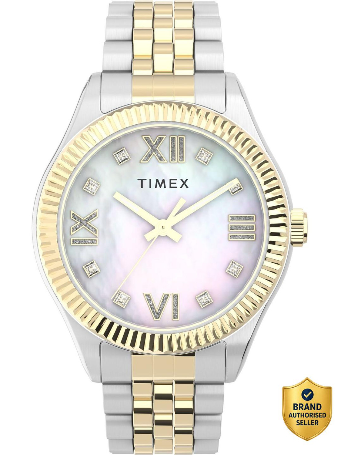 Image of TIMEX Legacy Round 34mm Off White Dial Analog Watch - For Women