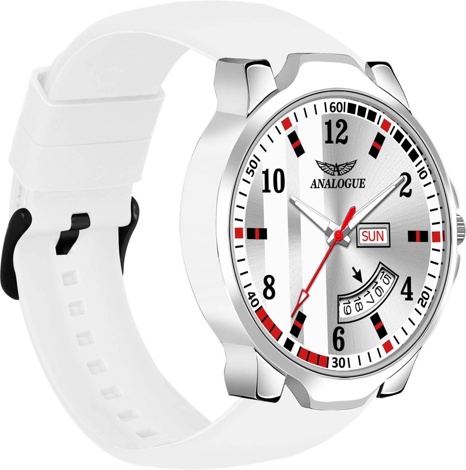 ANALOGUE Gun Metal Series | Smart Watch Strap | 3D Glass | Smart Clip | Day & Date Gun Metal Series | Smart Watch Strap | 3D Glass | Smart Clip | Day & Date Analog Watch  - For Men
