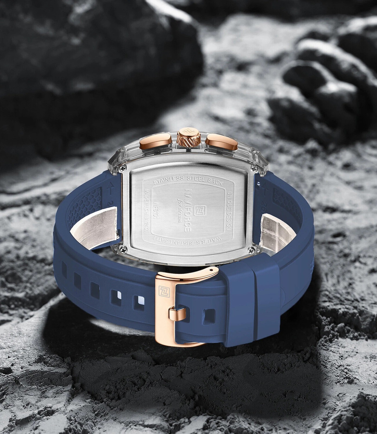 Image of NAVIFORCE Modern Sophistication Transparent Case With Functional Choronograph Dial Analog Watch - For Men