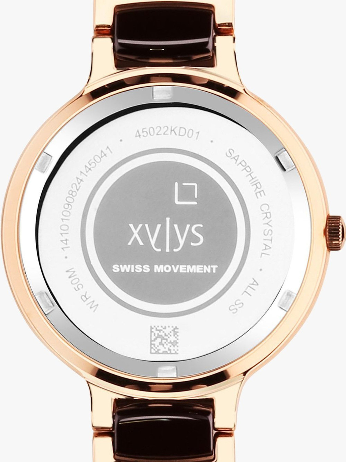 Image of XYLYS Xylys Swiss Rose Gold Steel And Ceramic Strap Mother Of Pearl Dial Analog Watch - For Women