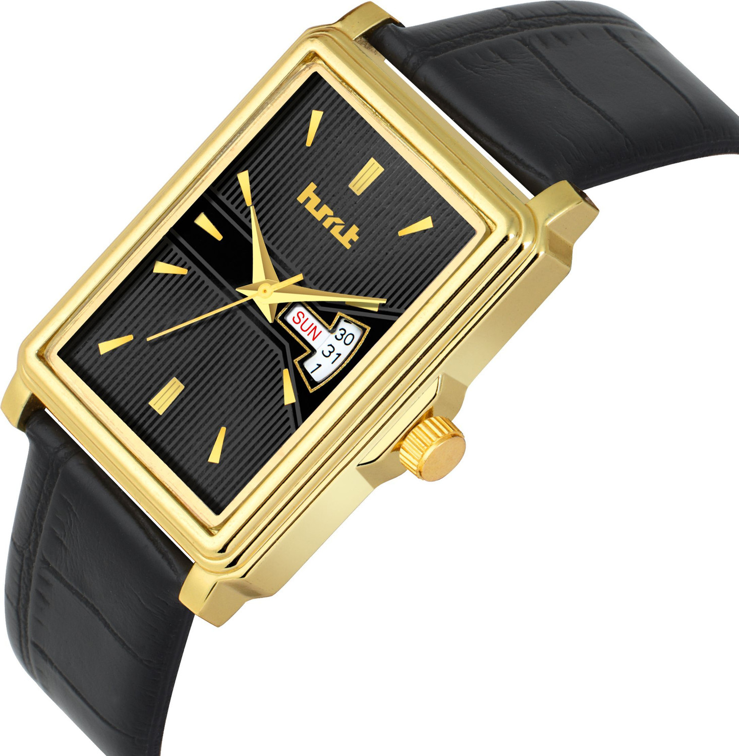 Image of hmt QUARTZ Exclusive Premium Black Dial Black Strap Formal Casual Day & Date Functioning Analog Watch - For Men