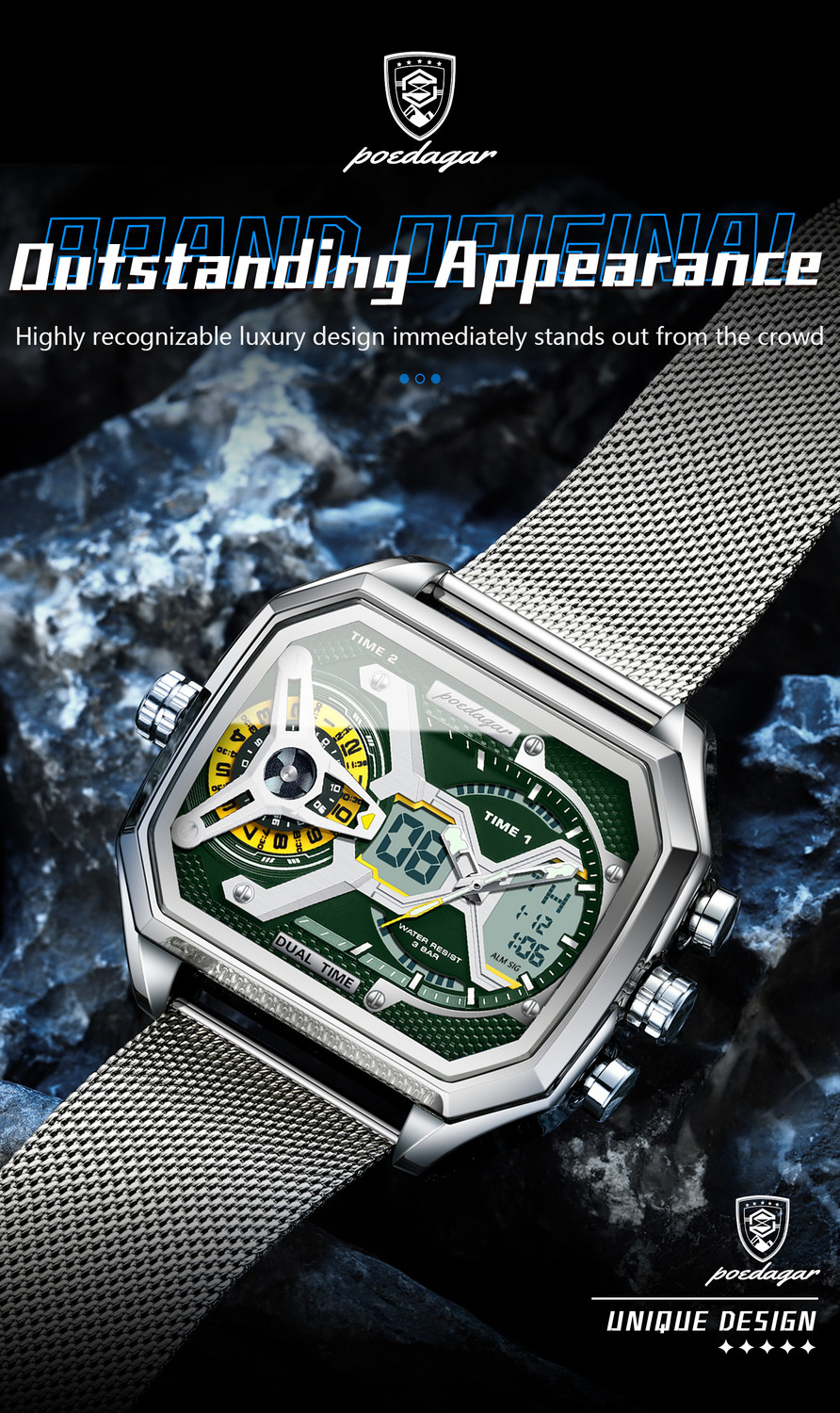 Image of POEDAGAR E106G-G Analog-Digital Watch - For Men