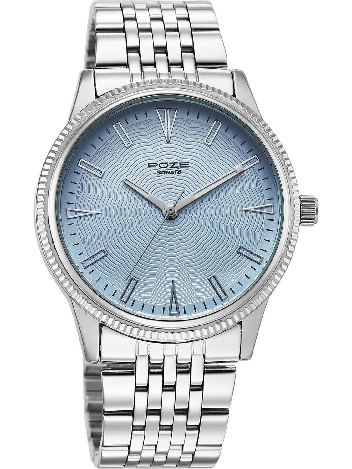 Image of SONATA POZE DROP 8 inchSonata Poze 8 Quartz Tiffany blue Dial IPS 304SS Sheet Metal Strap inch Analog Watch - For Men