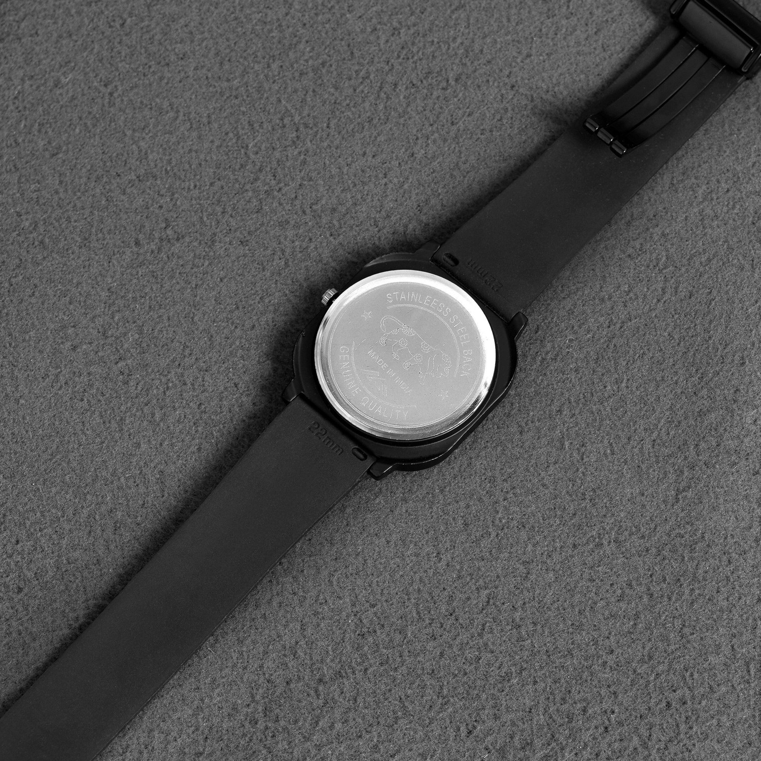 Image of Loretta LT-901 Black Waterproof Square Dial & Silicone Belt with Magnetic Closure Analog Watch - For Men