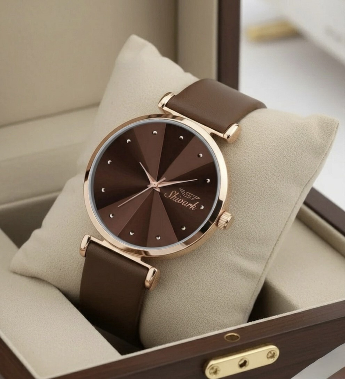 Image of Shivark Brown Dial And Silicone Strap Analog Watch - For Women