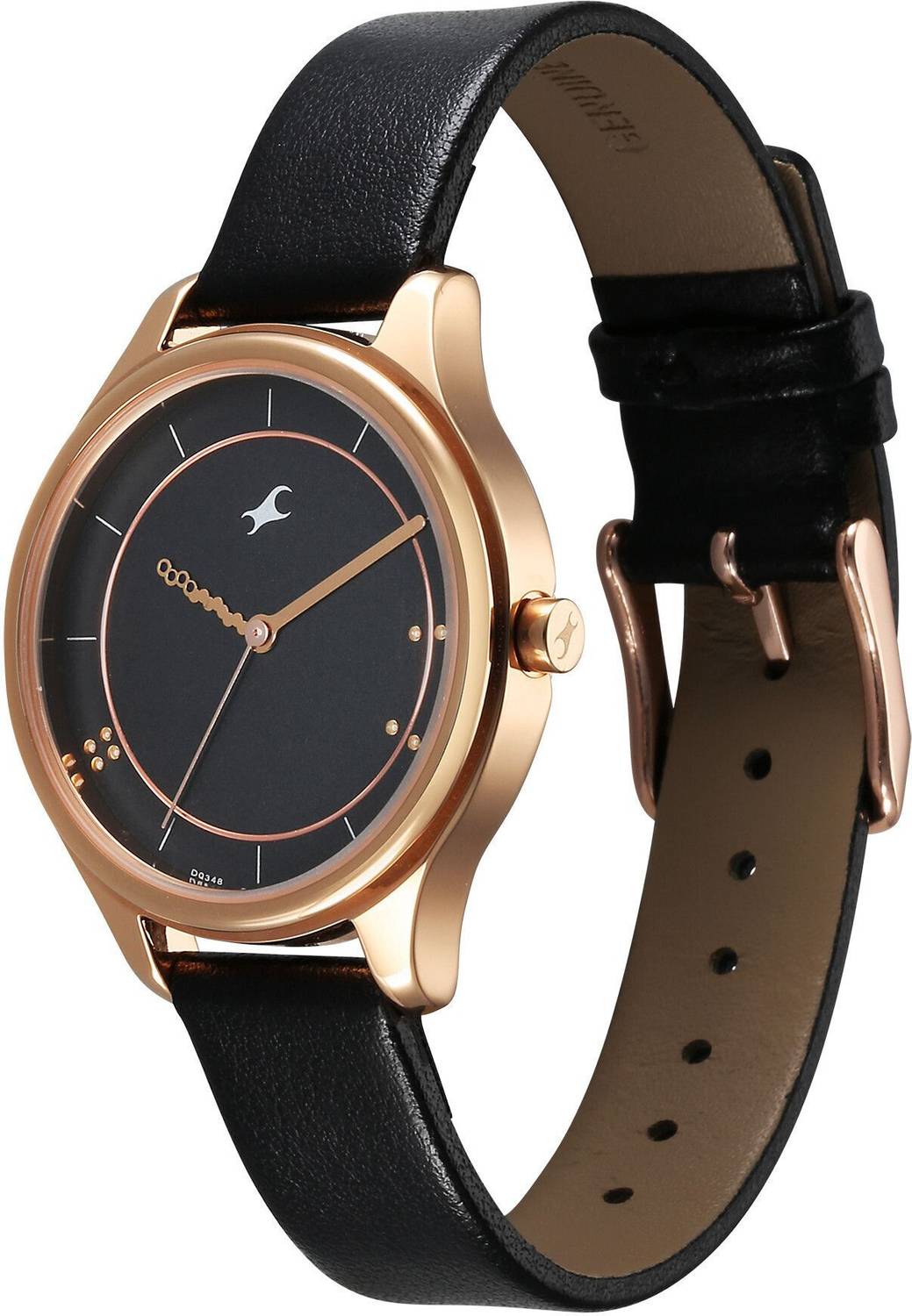 Fastrack Fastrack Stunners Black Dial Black LeatherStrap Analog