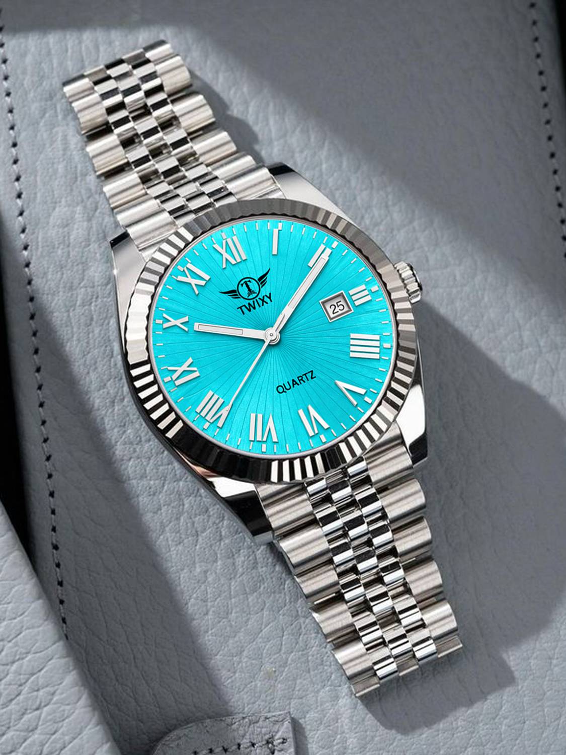TWIXY TYW-20 Silver-Turkish Blue Watch - Image 2