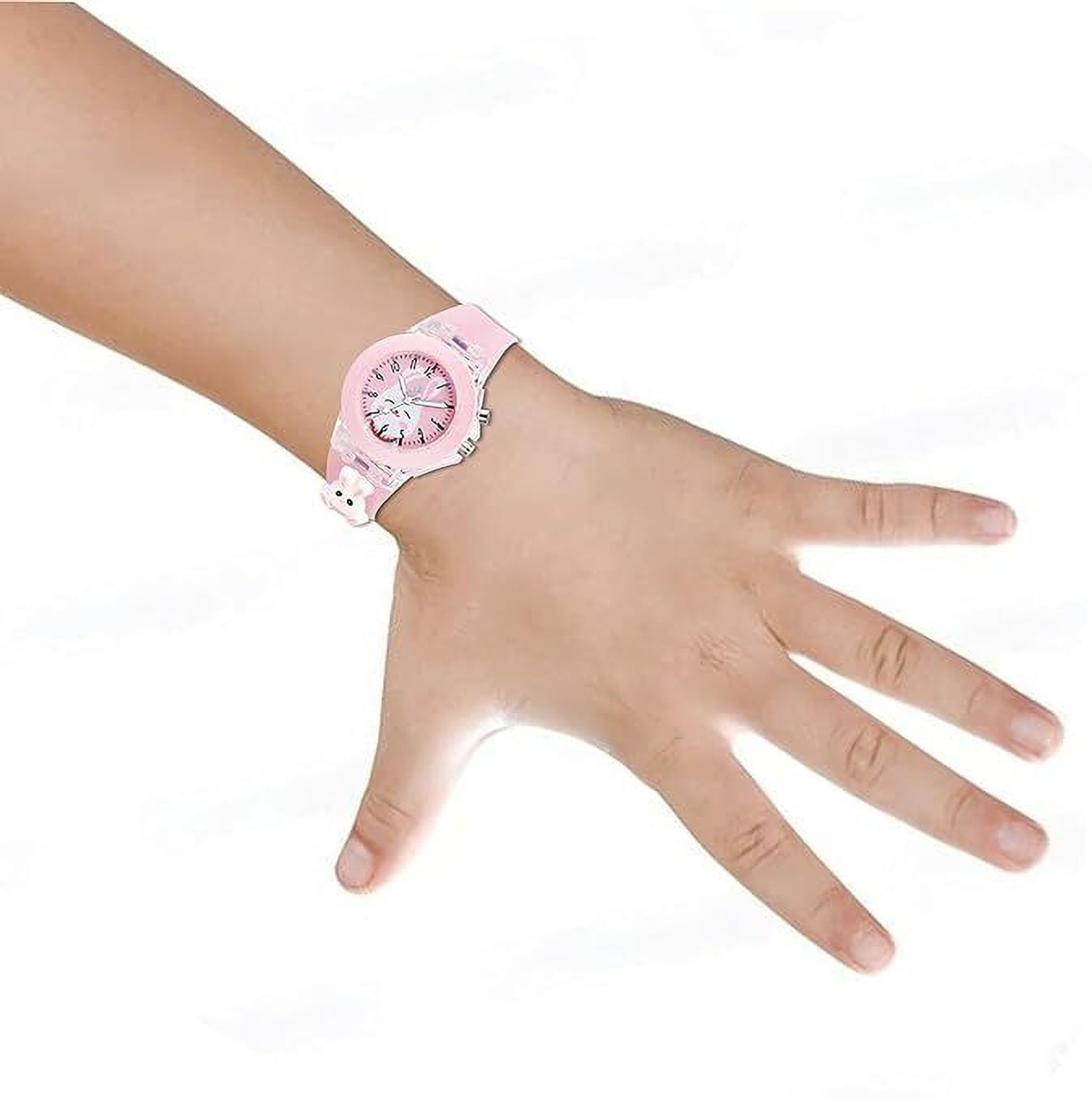 Image of GLENVIT-X 3D Cartoon Kids Pink Printed Dial Pink Glow in Dark For Age 3-13 Years Girls Analog Watch - For Girls G-X New Launch