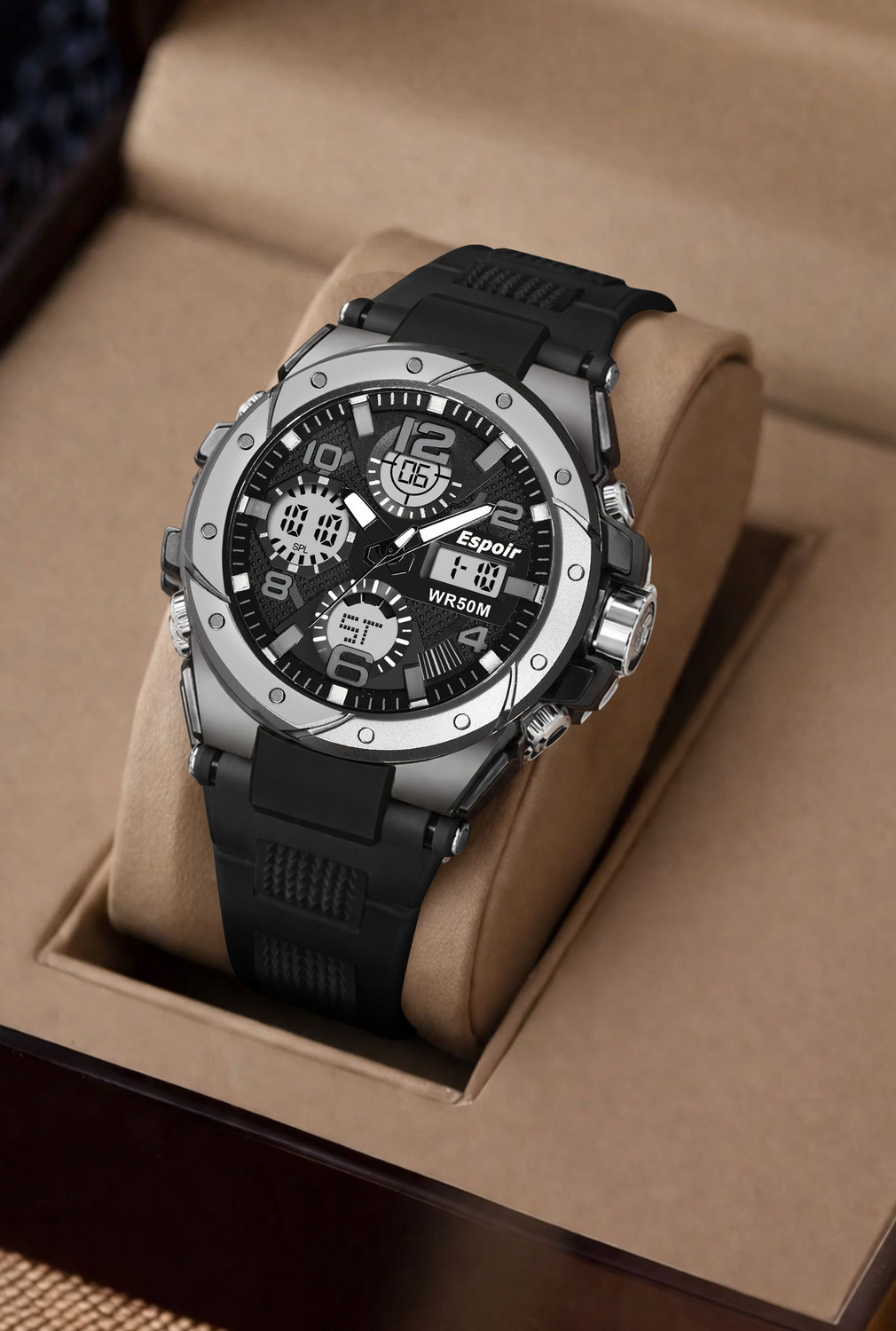 Image of Espoir 9025 Elegant Sports Analog Digital Elegant Sports Analog Digital Water Resistant Analog-Digital Watch - For Men