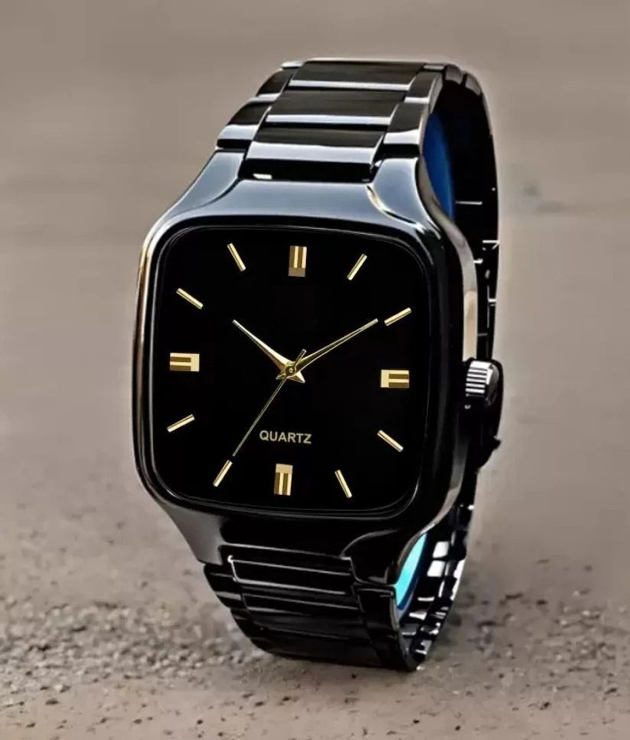 Image of moveflex MF02 BLACK Elegant Series Square Quartz For /Boys Wrist Analog Watch - For Men