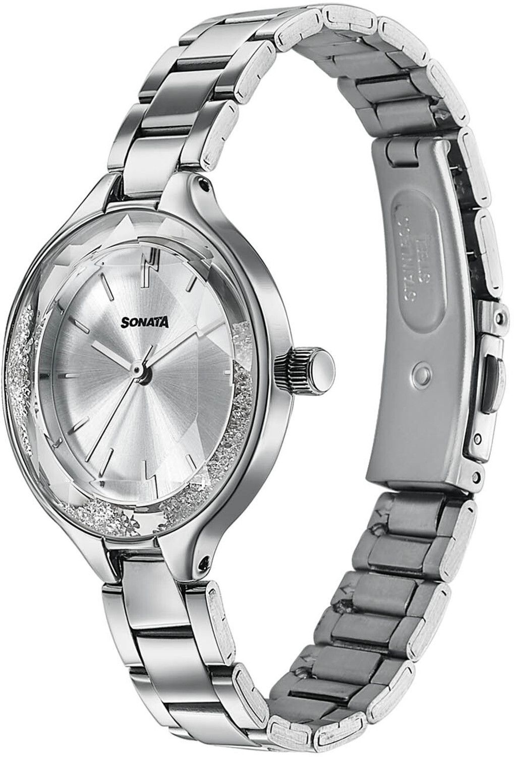 Image of SONATA Festive 2.0 Ph II Sonata Festive 2.0 Quartz Silver Dial Silver Sheet metal Strap Analog Watch - For Women