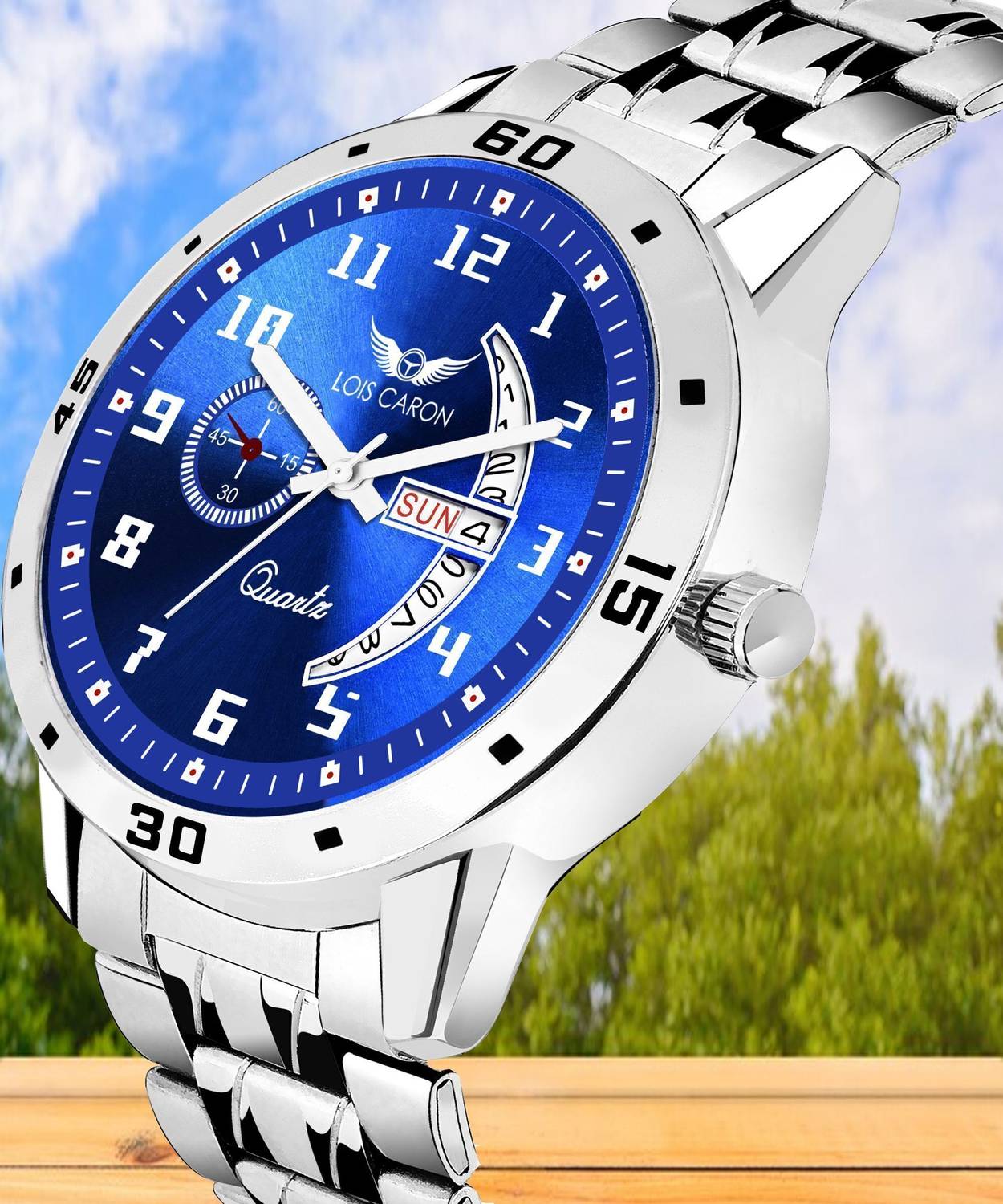 LOIS CARON LCS-8188 Stainless Steel Chain Watch - Image 2