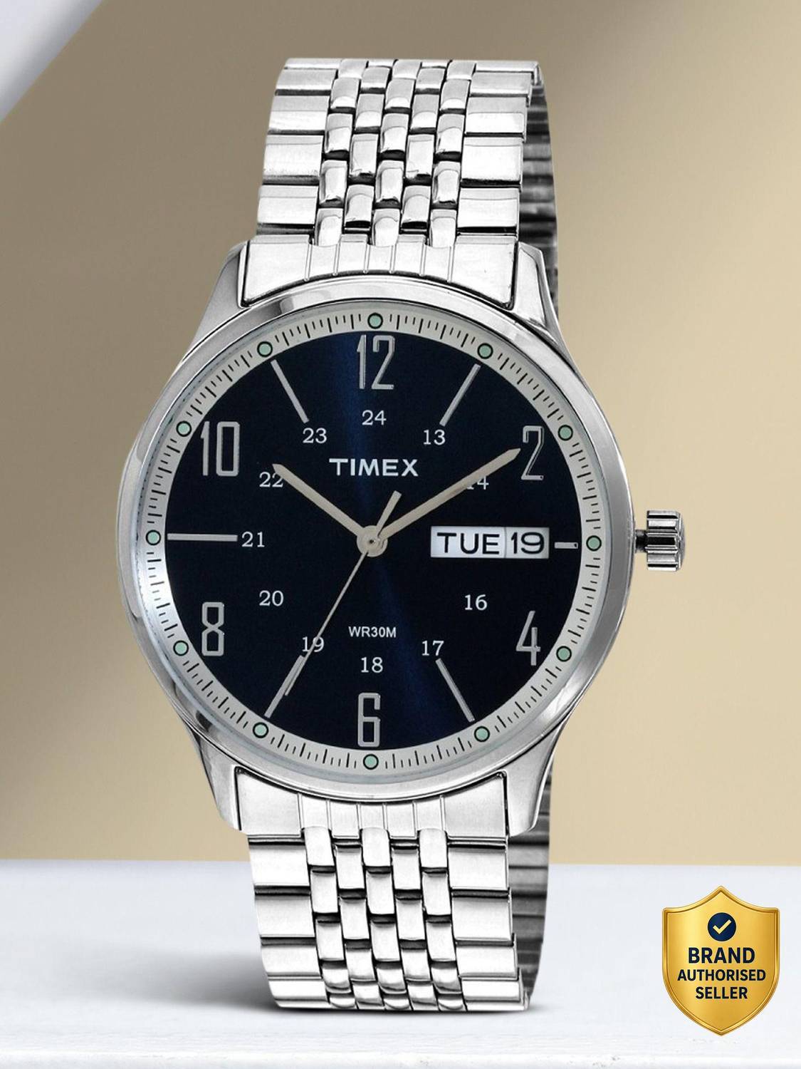 TIMEX Round 39mm Blue Dial Analog Watch  - For Men