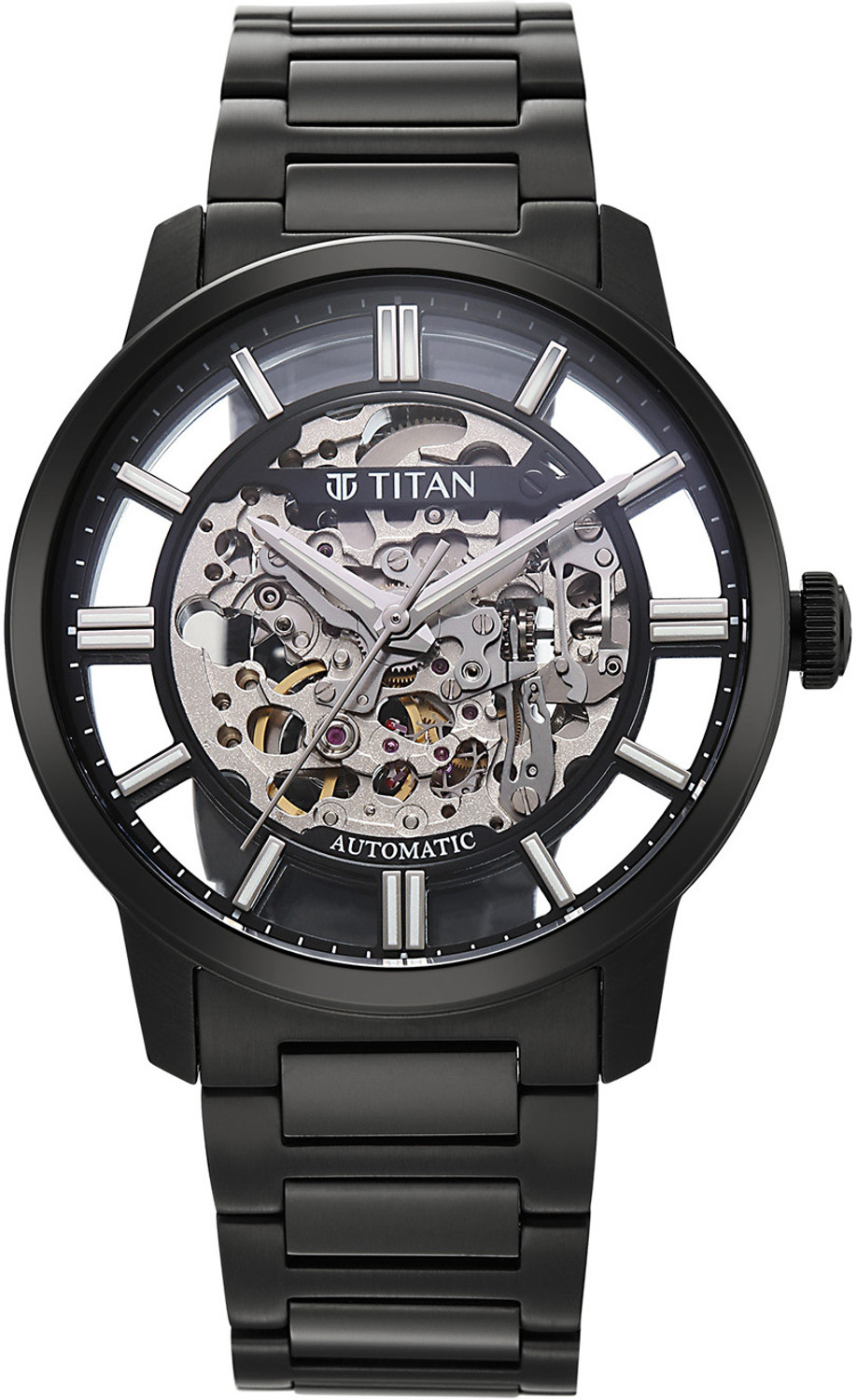 Image of Titan Titan See-Through Skeletal Automatic See-Through Skeletal Automatic Black Dial Black Strap Analog Watch - For Men