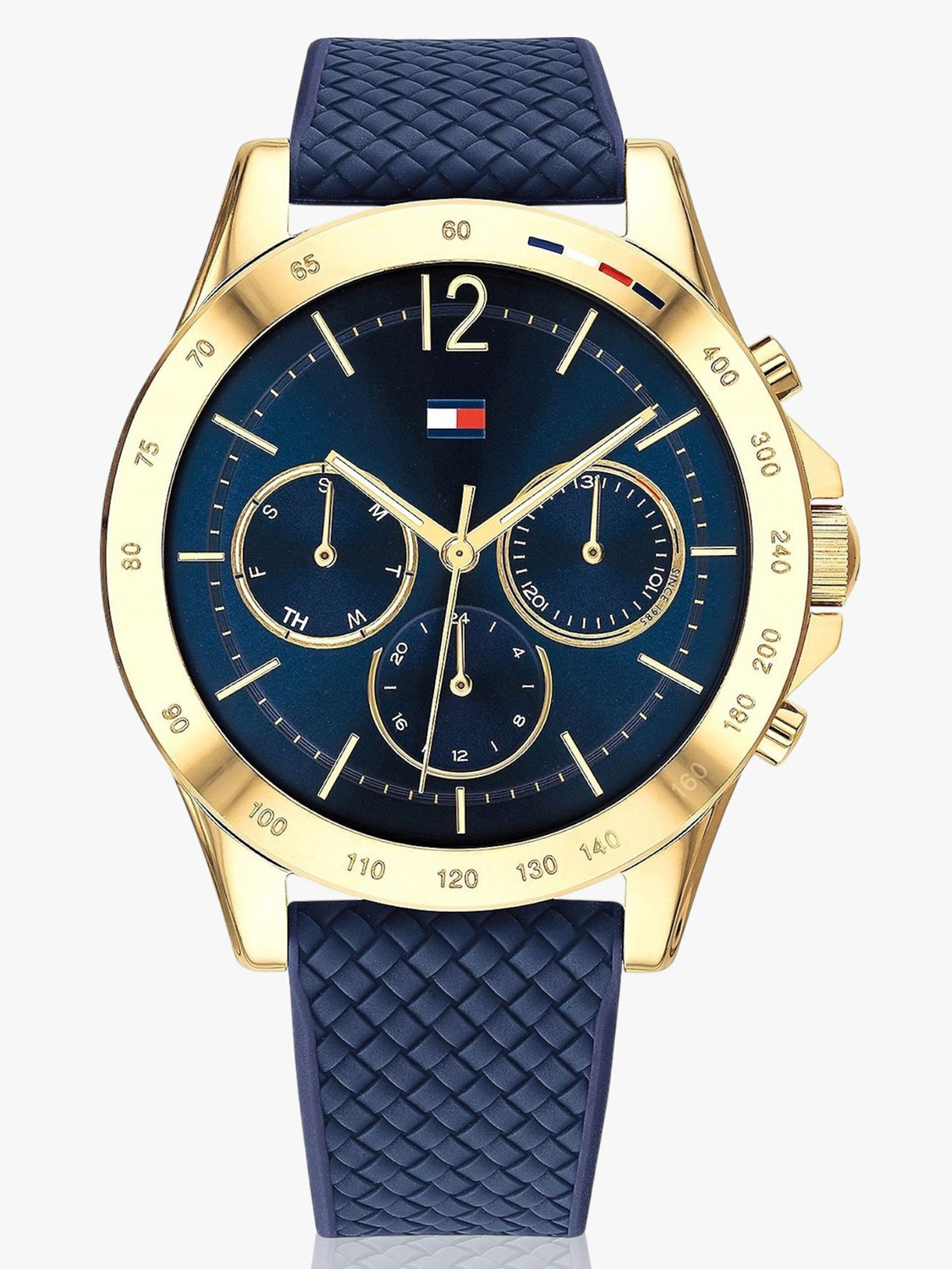 Image of TOMMY HILFIGER NCTH1782198 Tommy Hilfiger Multifunction Blue Dial Blue Silicone Strap Analog Watch - For Men