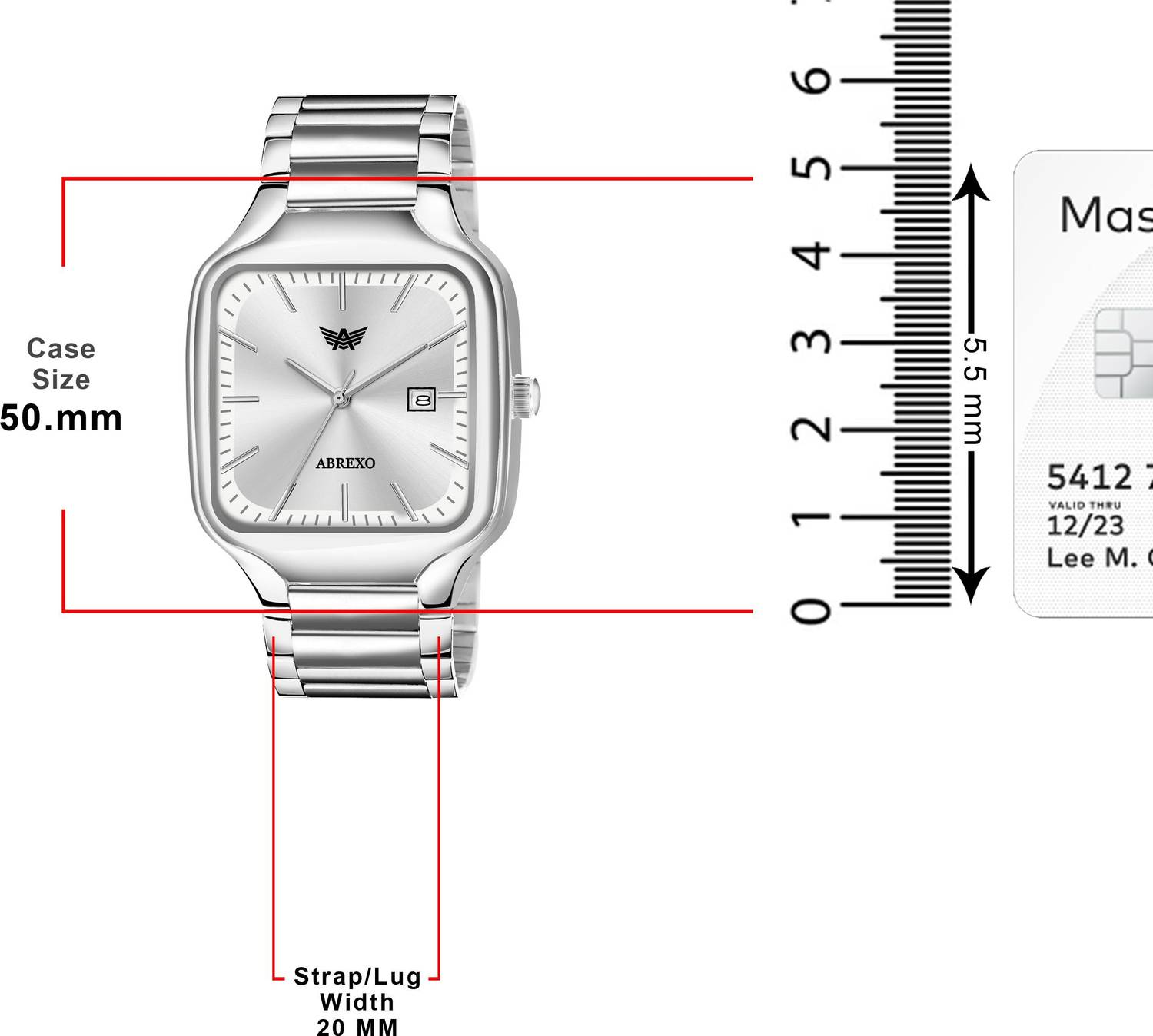 ABREXO Abx8875 Silver Date Watch - Image 3