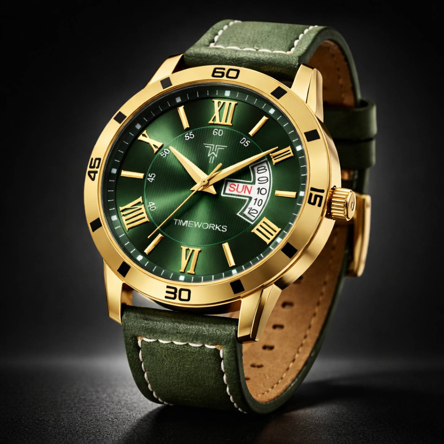 TIMEWORKS 415YYM16 Green Dial Men's Watch - Image 1