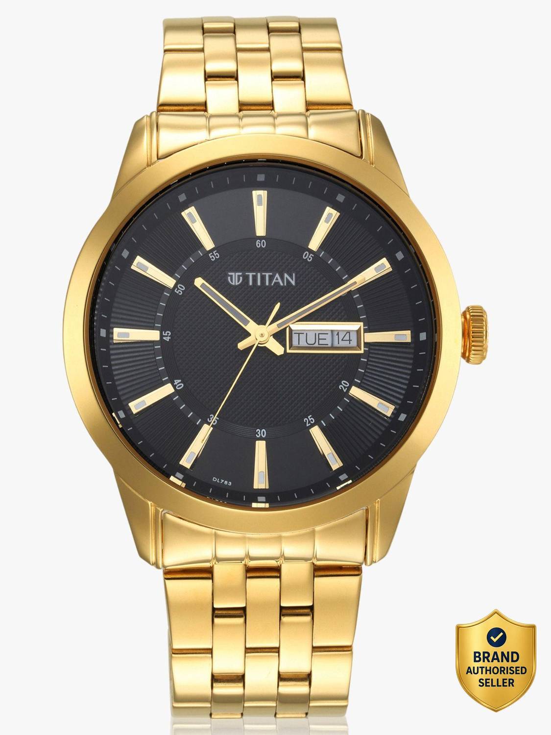 Titan Regalia Black Dial Gold Stainless Steel Watch - Image 1