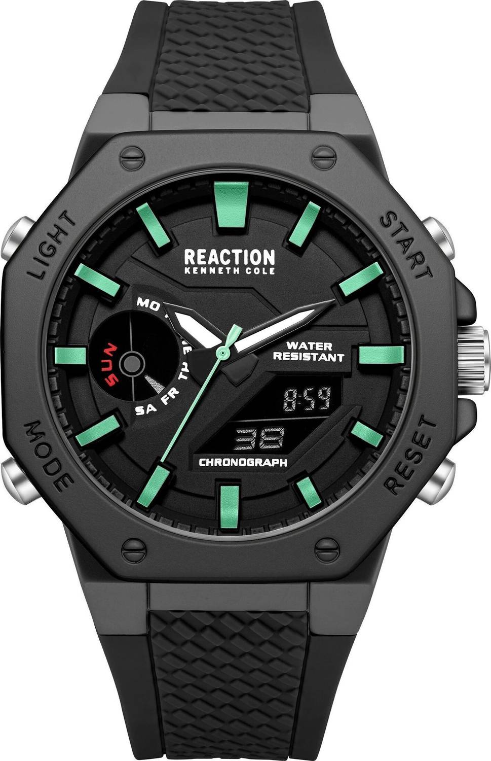 Kenneth Cole Reaction New Collection Black Octagon Dial Analog