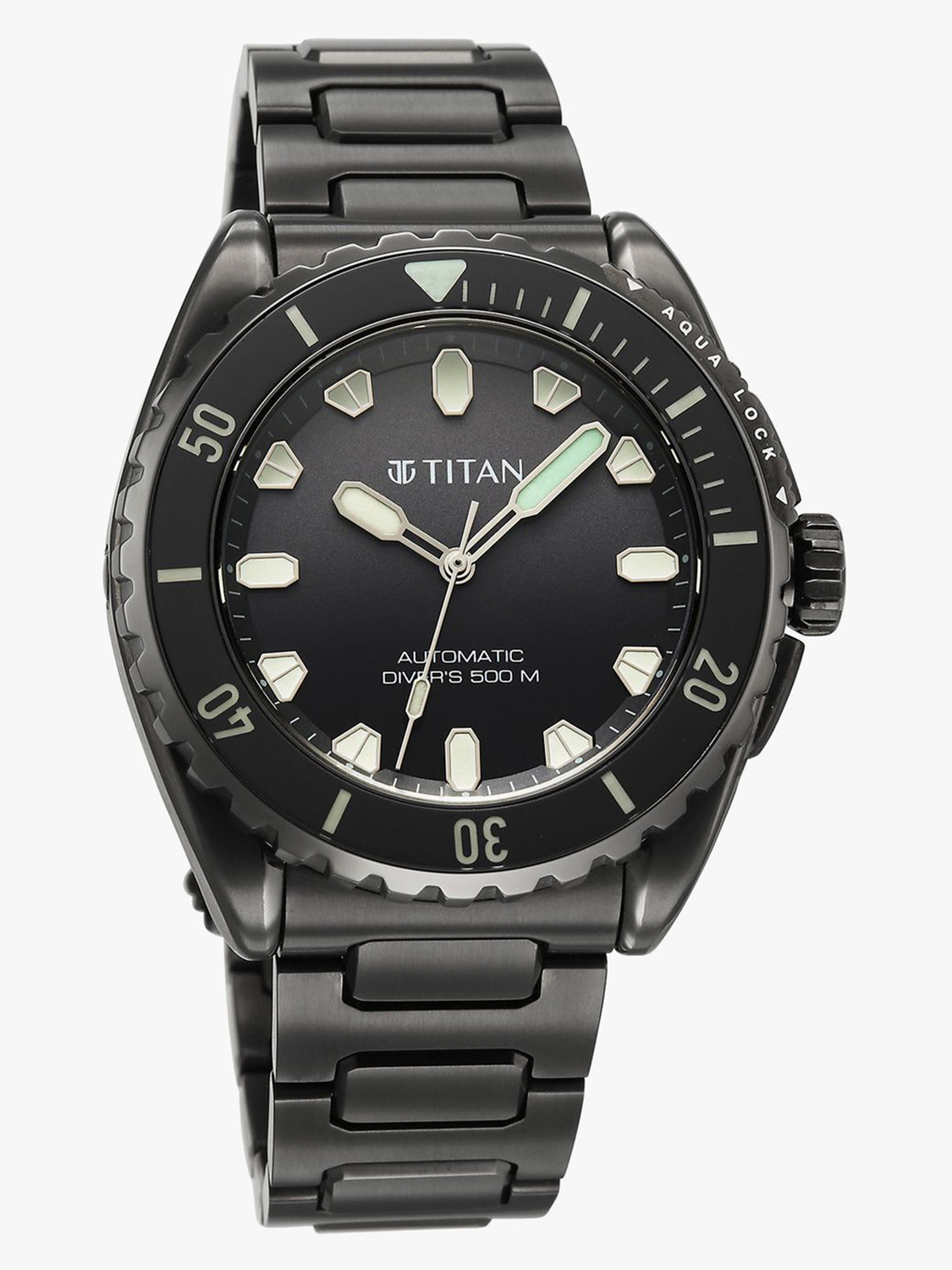Image of Titan Titan Zero Hour Diver's 500m Titan Zero Hour Diver's Certified 500m Automatic with Black Dial Analog Watch - For Men