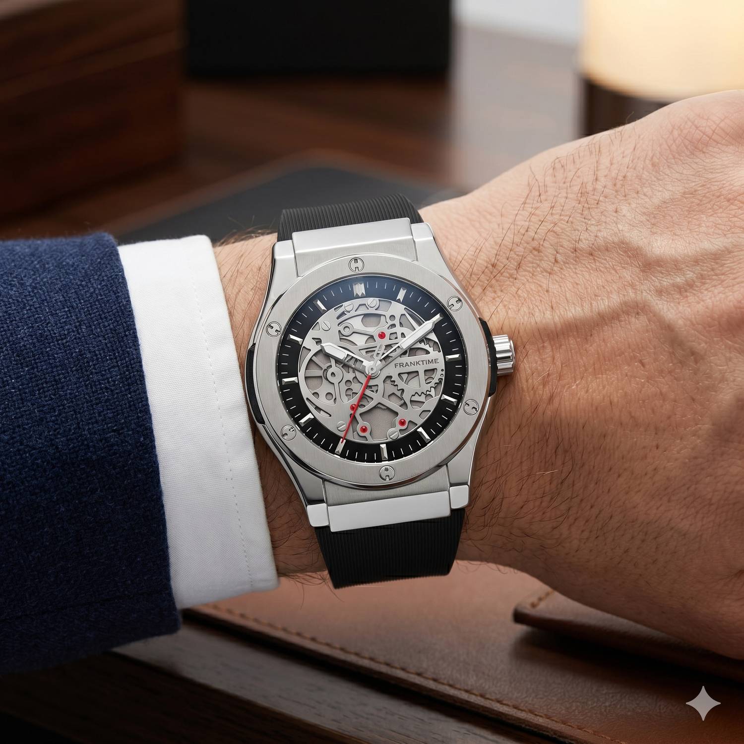 FRANKTIME Apex Men's Black Skeleton Watch - Image 4