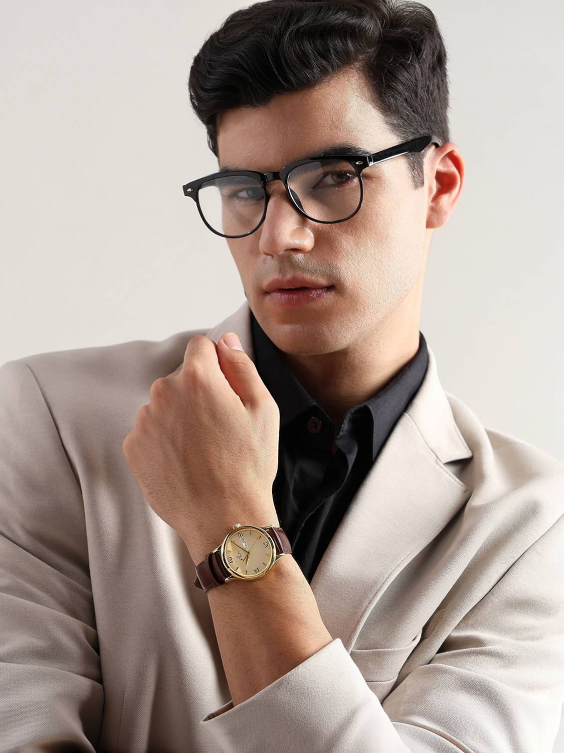 Titan NT1580YL05 Champagne Dial Brown Leather Watch - Image 3