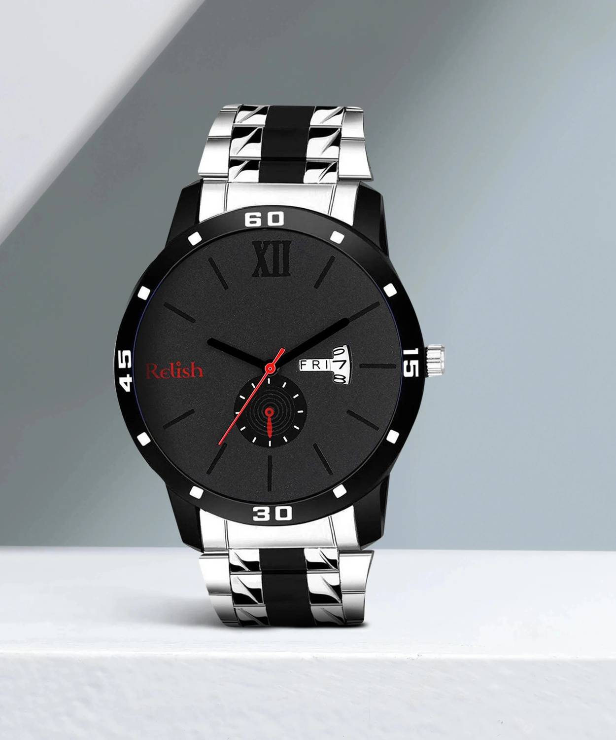 RELish Two Tone Black Analog Watch for Men - Image 1