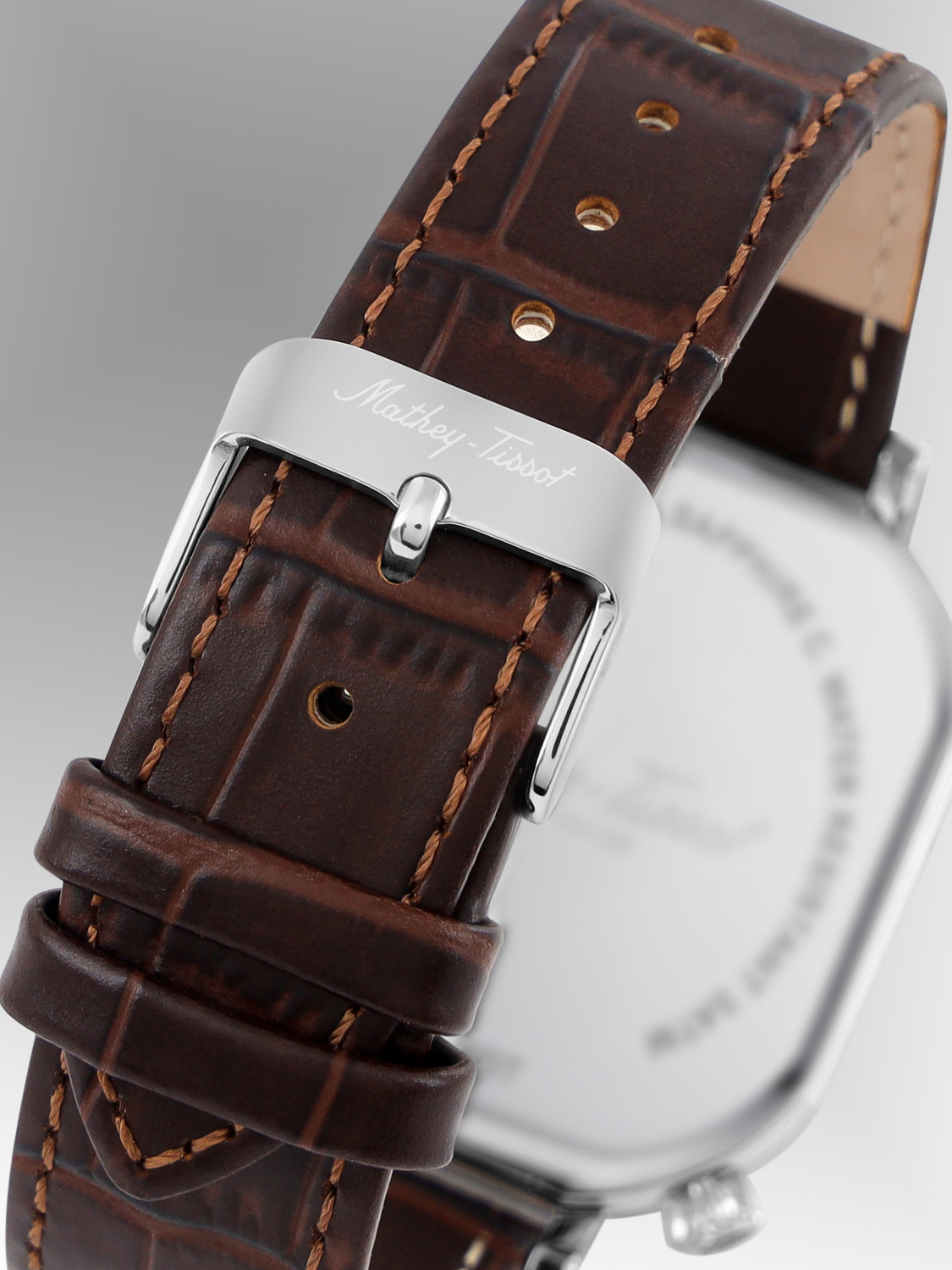 Image of Mathey-Tissot Monsoon Dual-Time Swiss Made Quartz Silver Dial Analog Watch - For Men