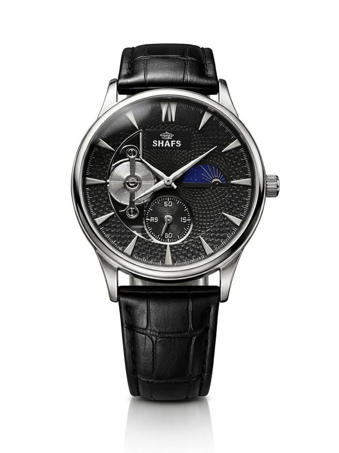 Image of shafs SHAFS MOON BLACK Analog Watch - For Men