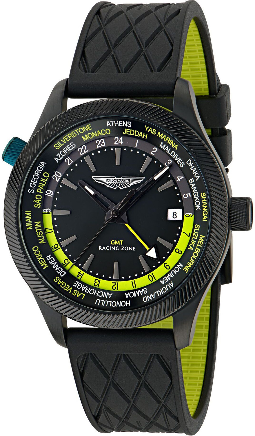 Image of Aston Martin MTIZ1F5013E Lagunda Round 41mm Black Dial Analog Watch - For Men