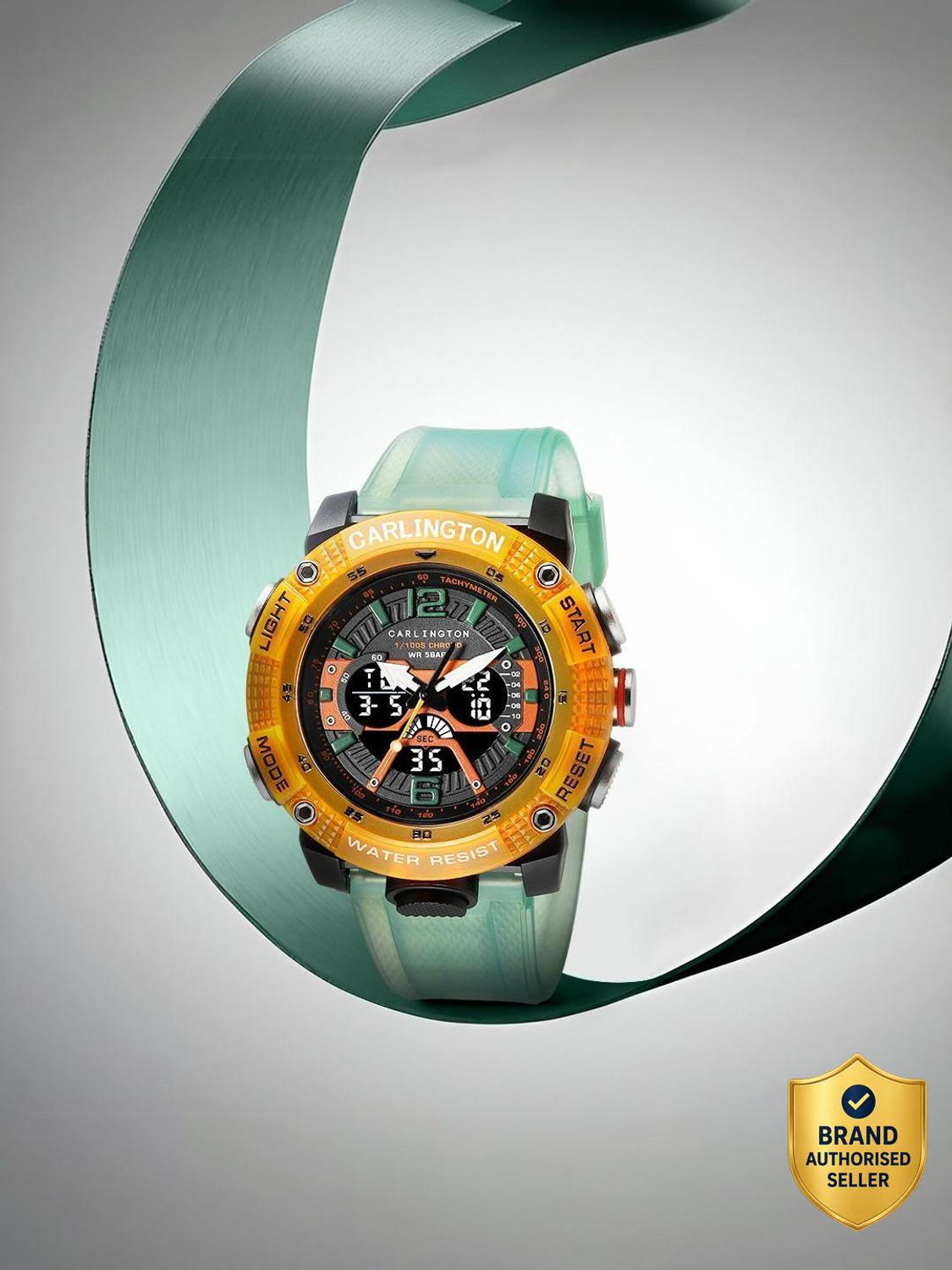 Image of Carlington CT 8058 Green Velocity Series Analog-Digital Watch - For Men