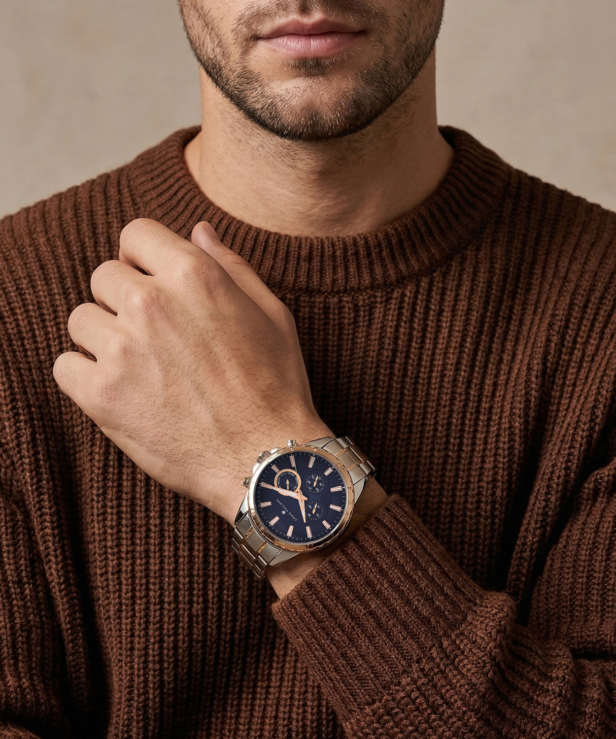 Image of Louis Philippe Multifunction Blue Dial Analog Watch Analog Watch - For Men