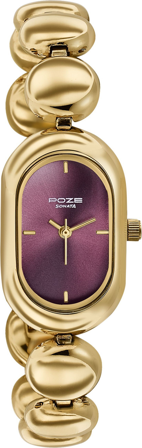 Image of SONATA Poze 8 Sonata Poze 8 Quartz Plum Dial IPG Alloy Strap Analog Watch - For Women
