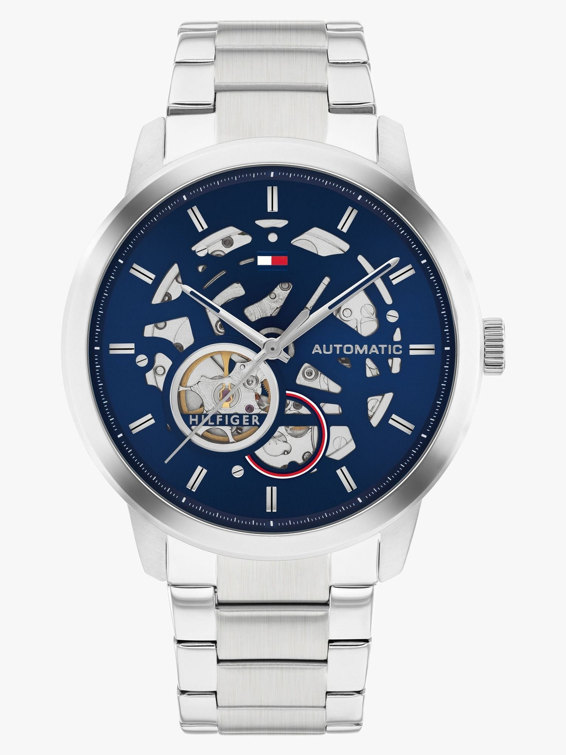 Image of TOMMY HILFIGER AW 24 Fall Winter Colletion With Silver Dial Analog Watch - For Men