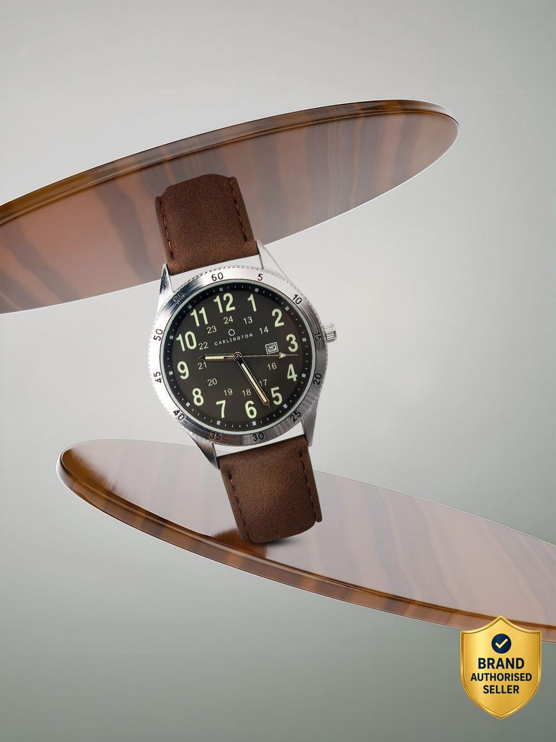Image of Carlington CT 1076 Brown Carlington Aristocrat Series Premium Gents Wrist Watches Analog Watch - For Men