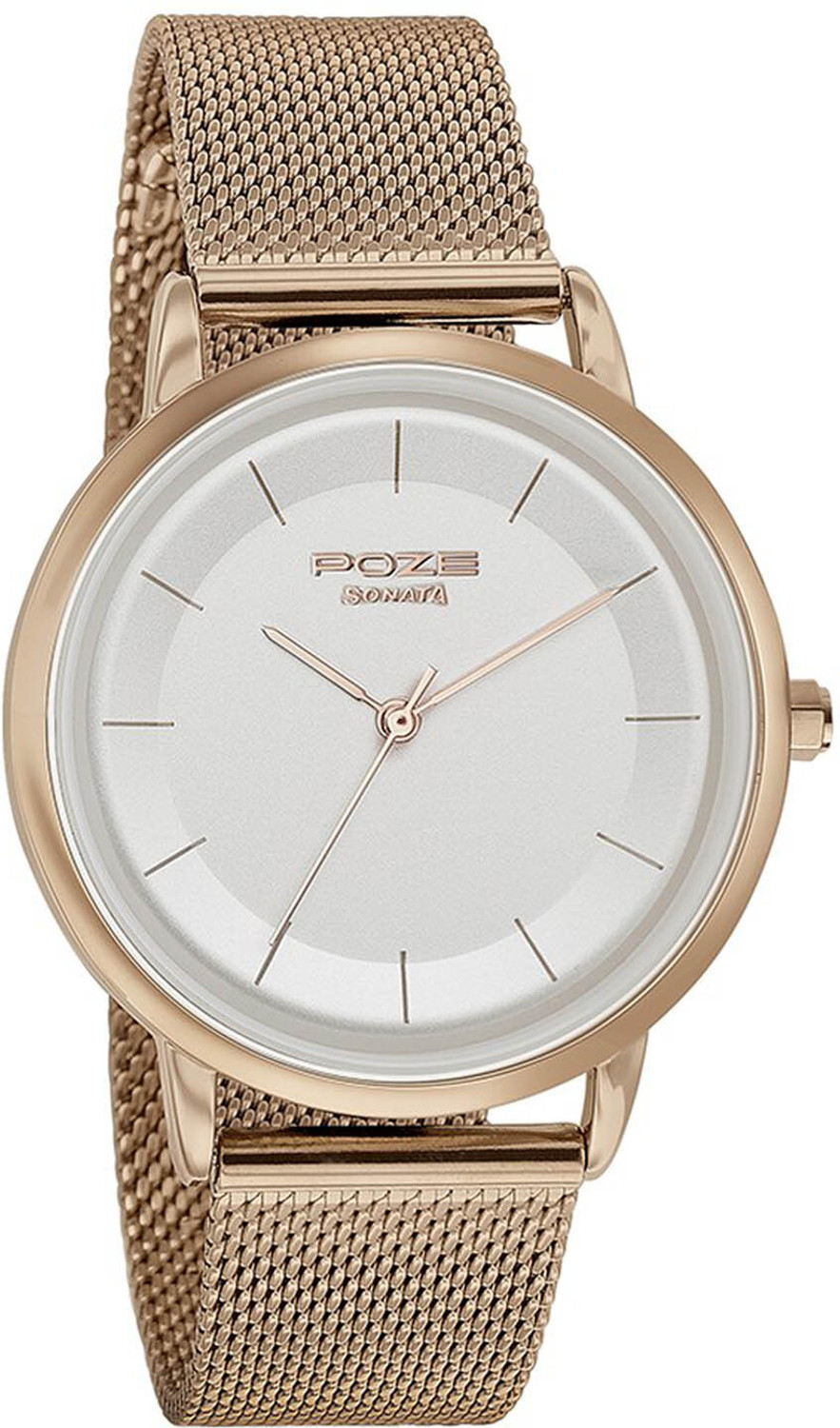 Image of SONATA Sonata Poze Quartz Analog White Dial Mesh Strap Watch for Women - SP80062WM01 Analog Watch - For Women