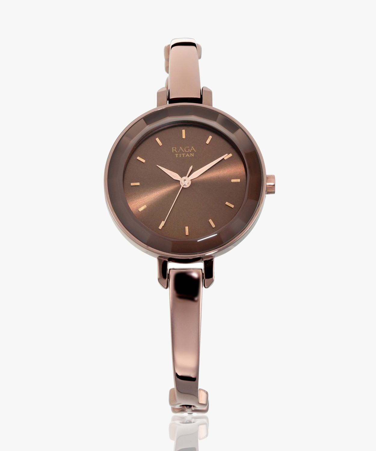 Image of Titan Titan Raga Quartz Brown Dial Brown Metal Strap Analog Watch - For Women