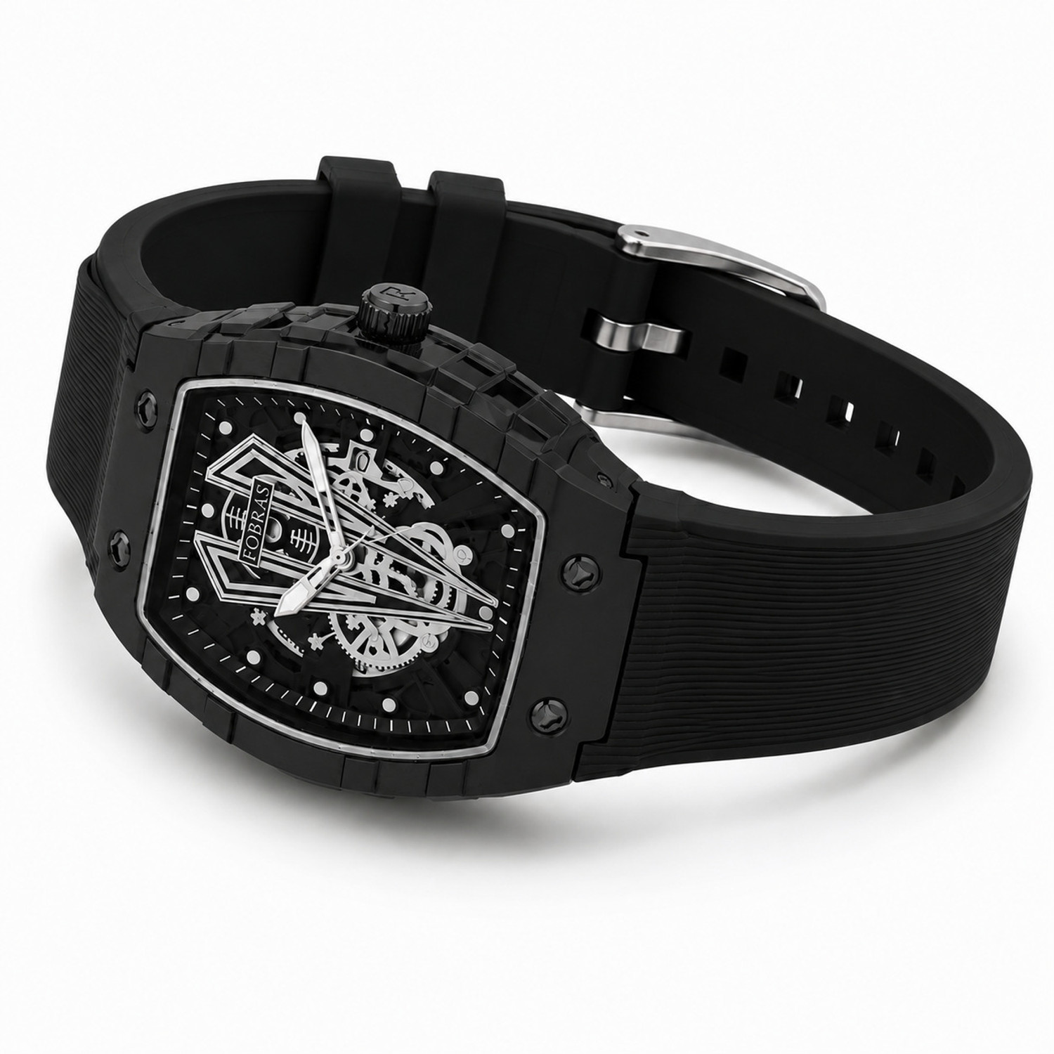 Image of K&K Fobras Silver Black Analog Watch - For Men & Women Fobras