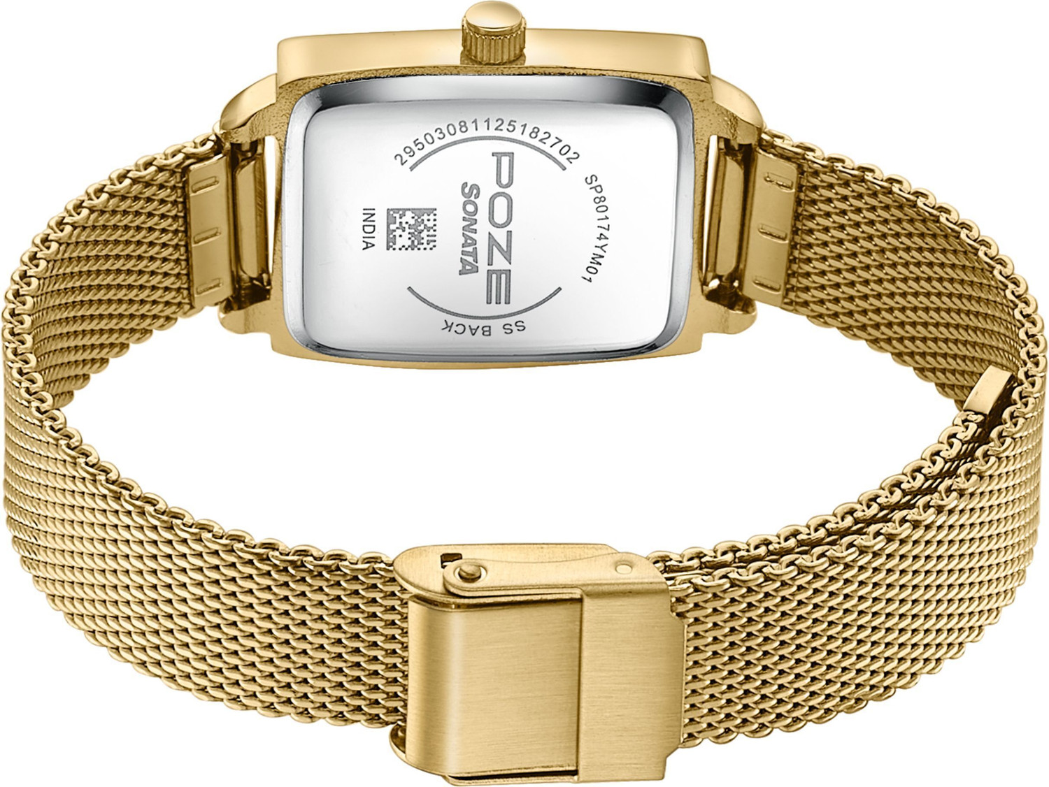 Image of SONATA Poze 8 Poze 8 Quartz Silver Dial IPG Mesh Strap Watch & Jewellery Combo Analog Watch - For Women