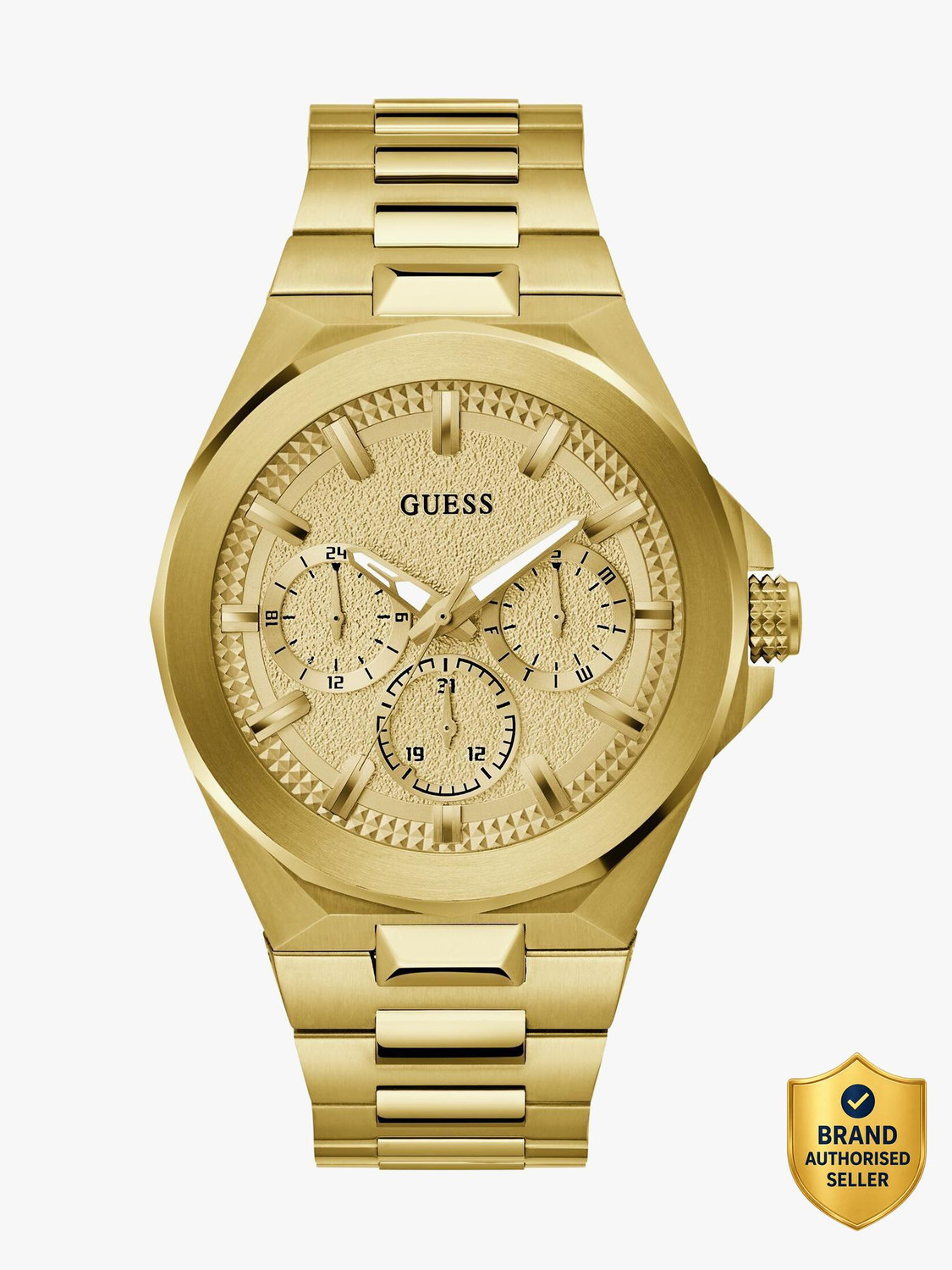 Image of GUESS Multifunction, Champagne Dial Analog Watch - For Men