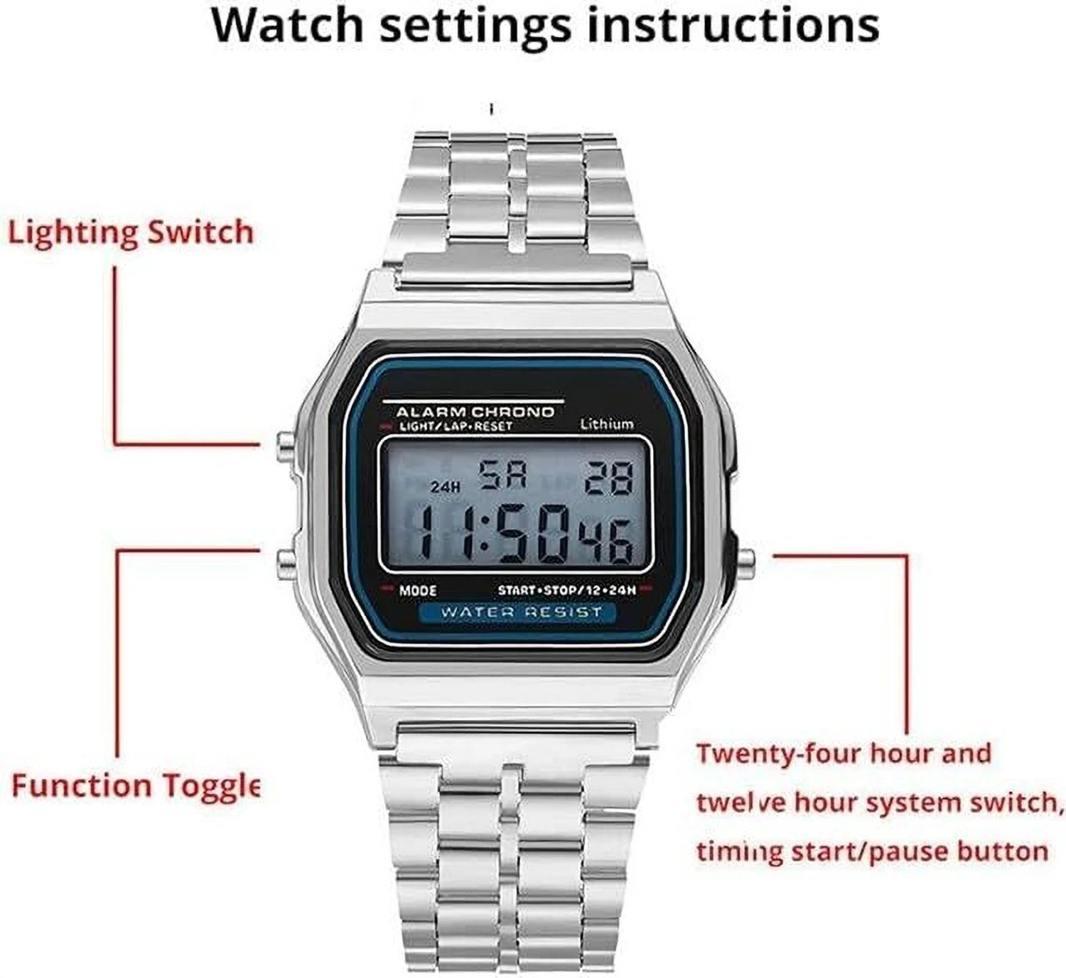 Image of QUANTEX CASIO Vintage Square Dial Unisex Digital Watch - For Men & Women