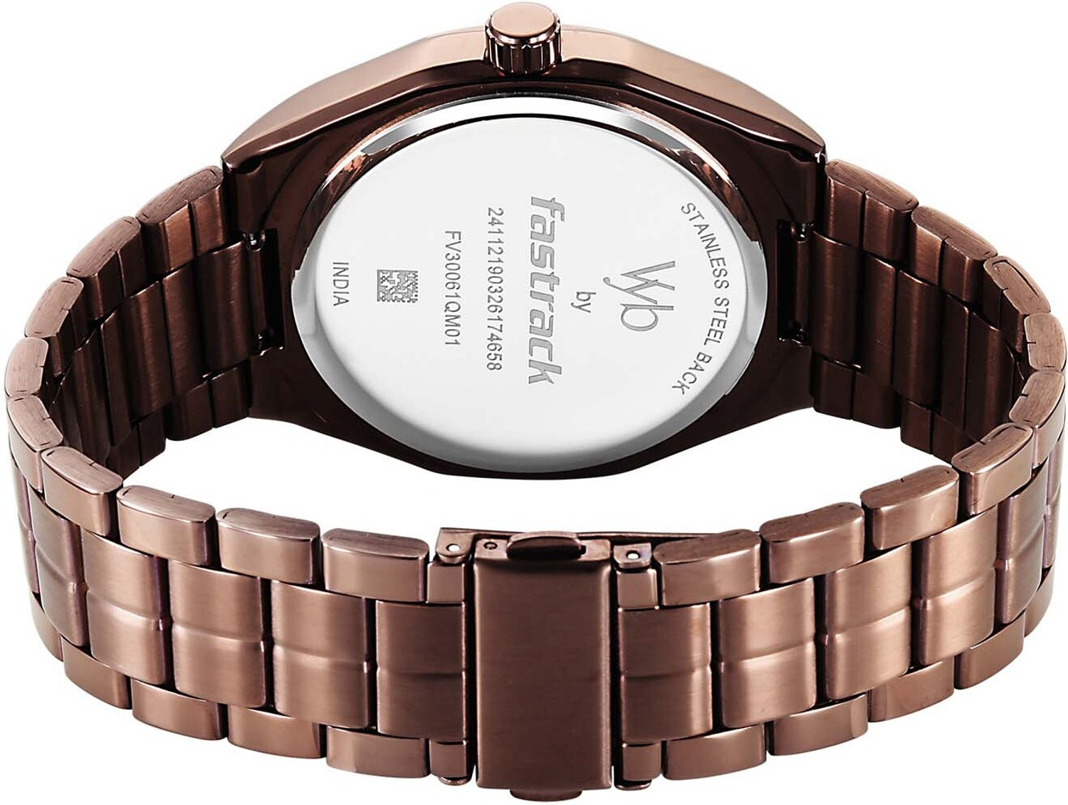 Image of Fastrack Vyb Aviator Fastrack Vyb Aviator Quartz Beige Dial Brown Stainless Steel Strap Analog Watch - For Men