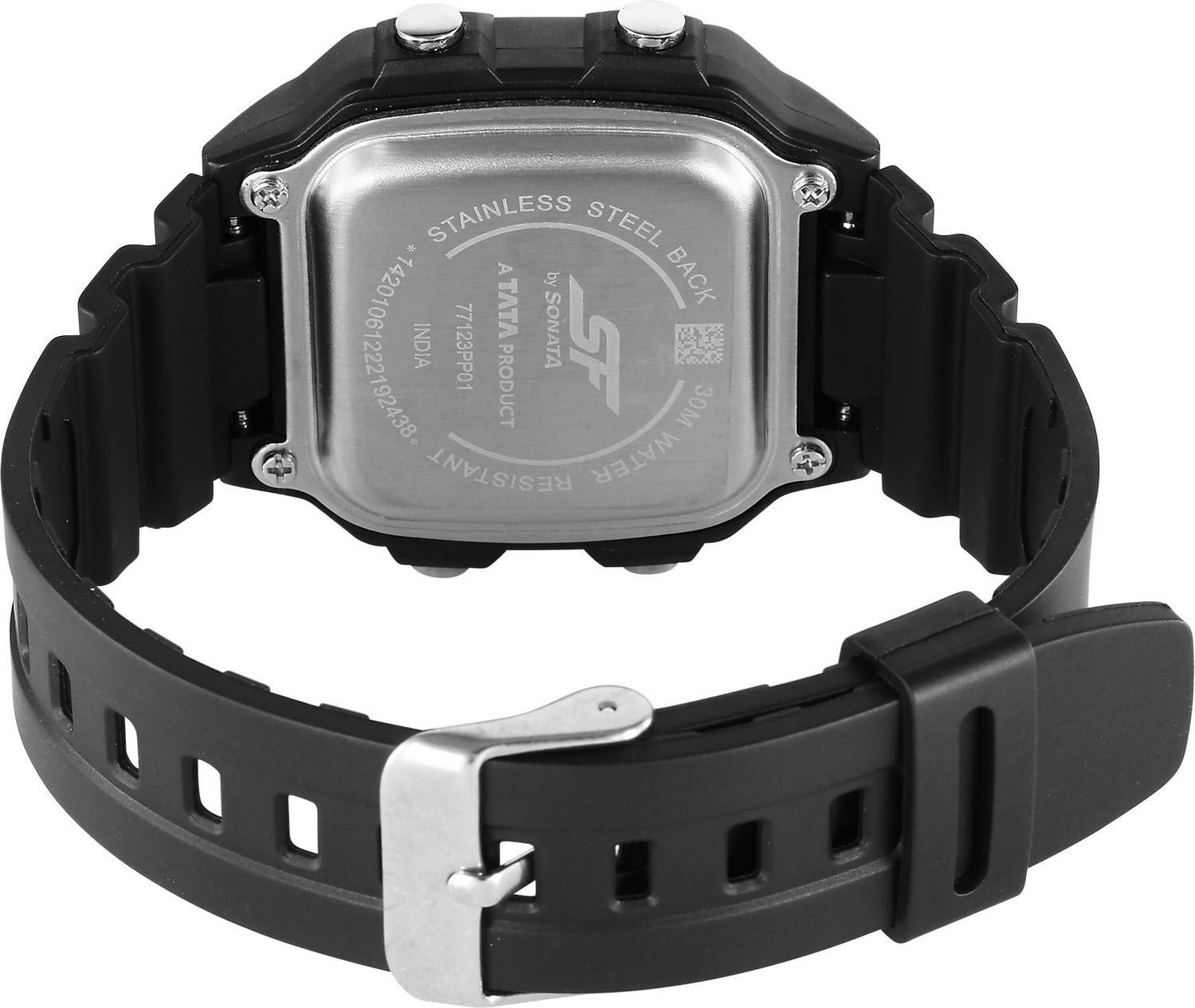SONATA Hexa Digital Black Watch NT77123PP01 - Image 2
