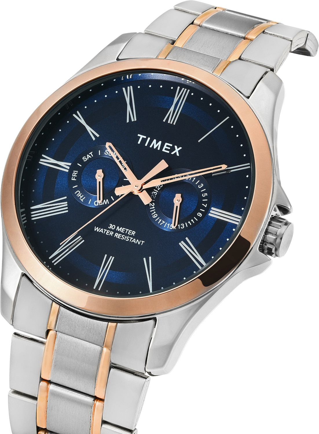 Image of TIMEX Trendline Round 42mm Blue Dial Analog Watch - For Men