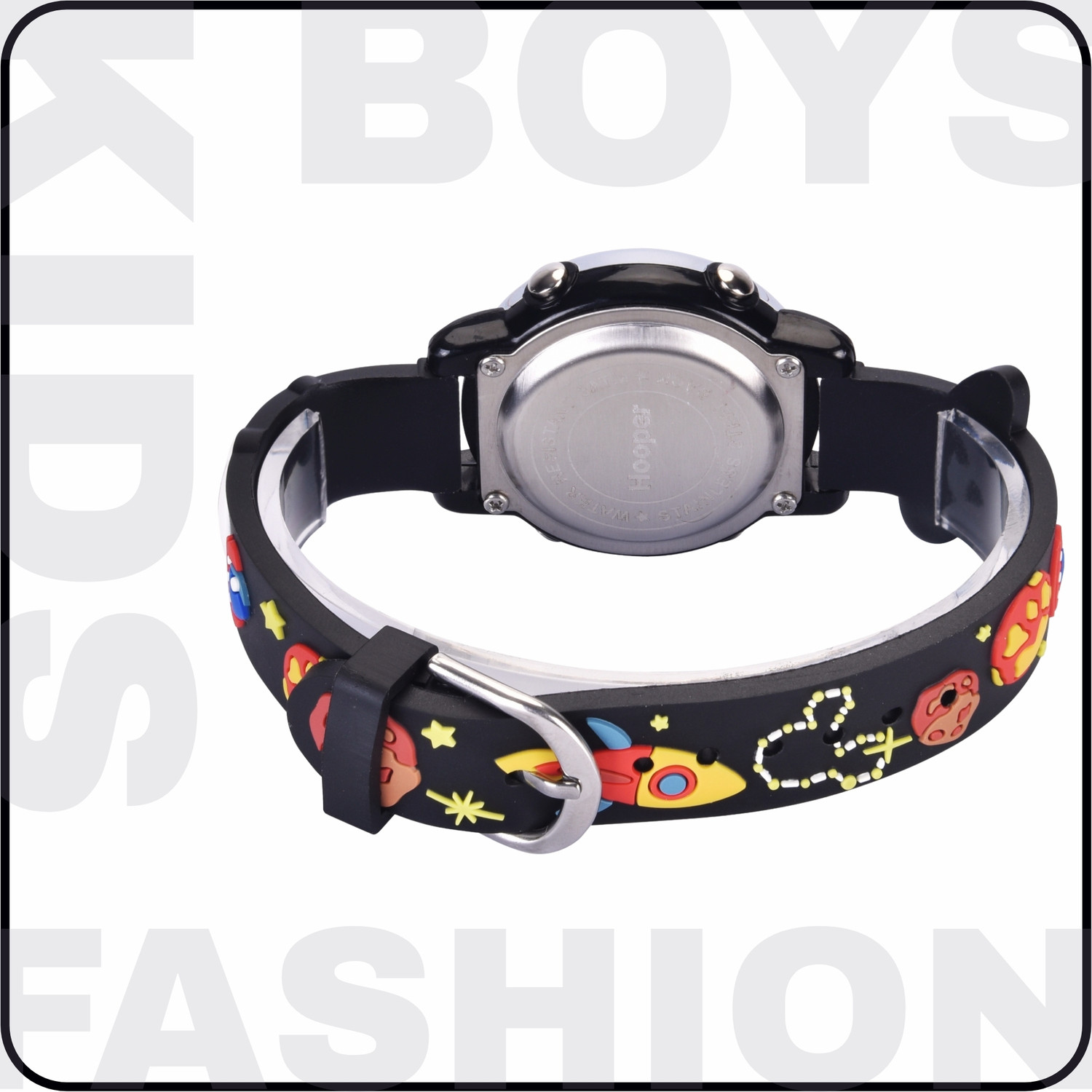 Image of Hooper Space 3D Hooper 3D Kids Digital Watch, 7‑Color LED, Soft Silicone Strap, Age 5-10 Digital Watch - For Boys