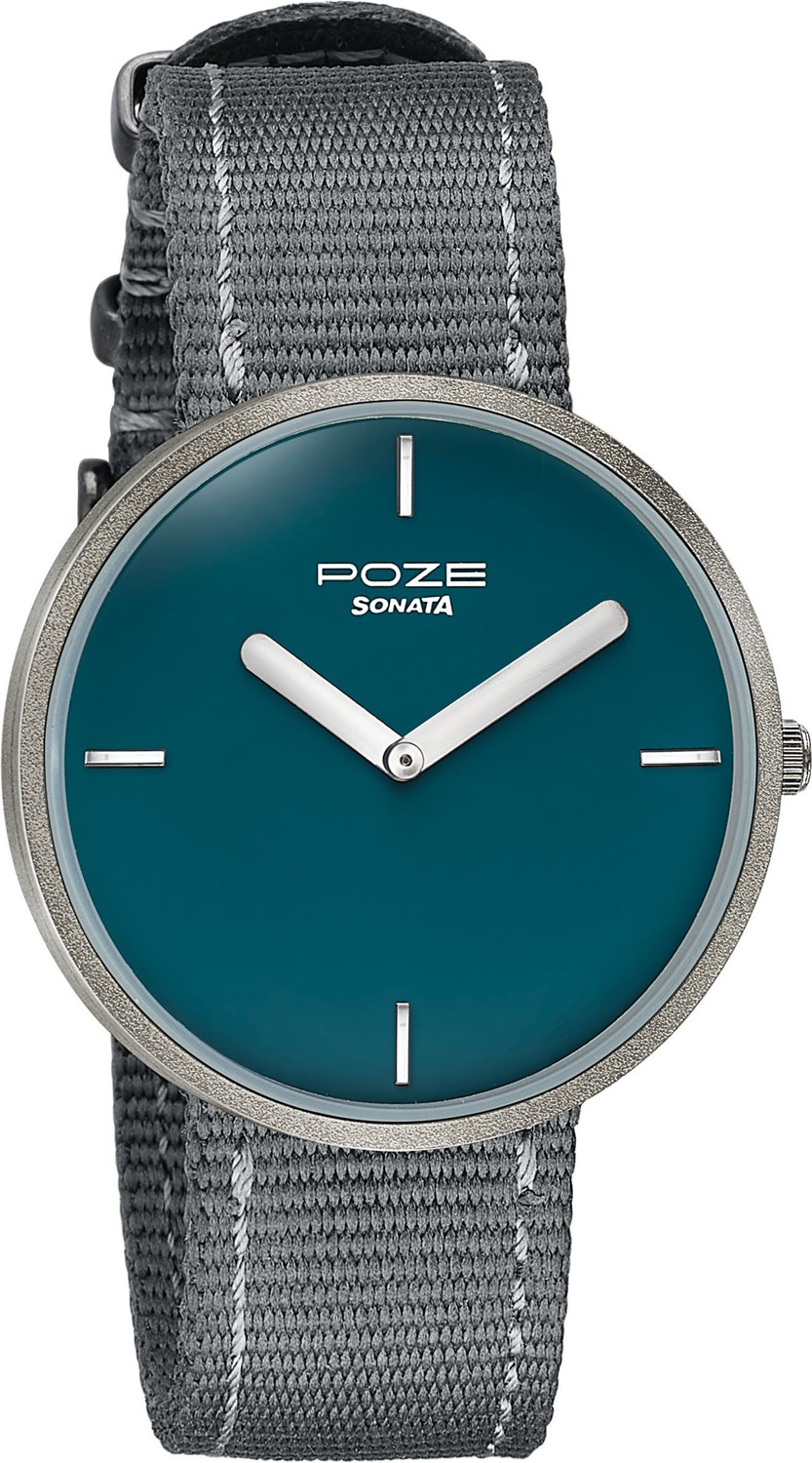 Image of SONATA Poze 6 Sonata Poze 6 Strokes And Stroll Quartz Blue Round Dial Men's Watch Analog Watch - For Men