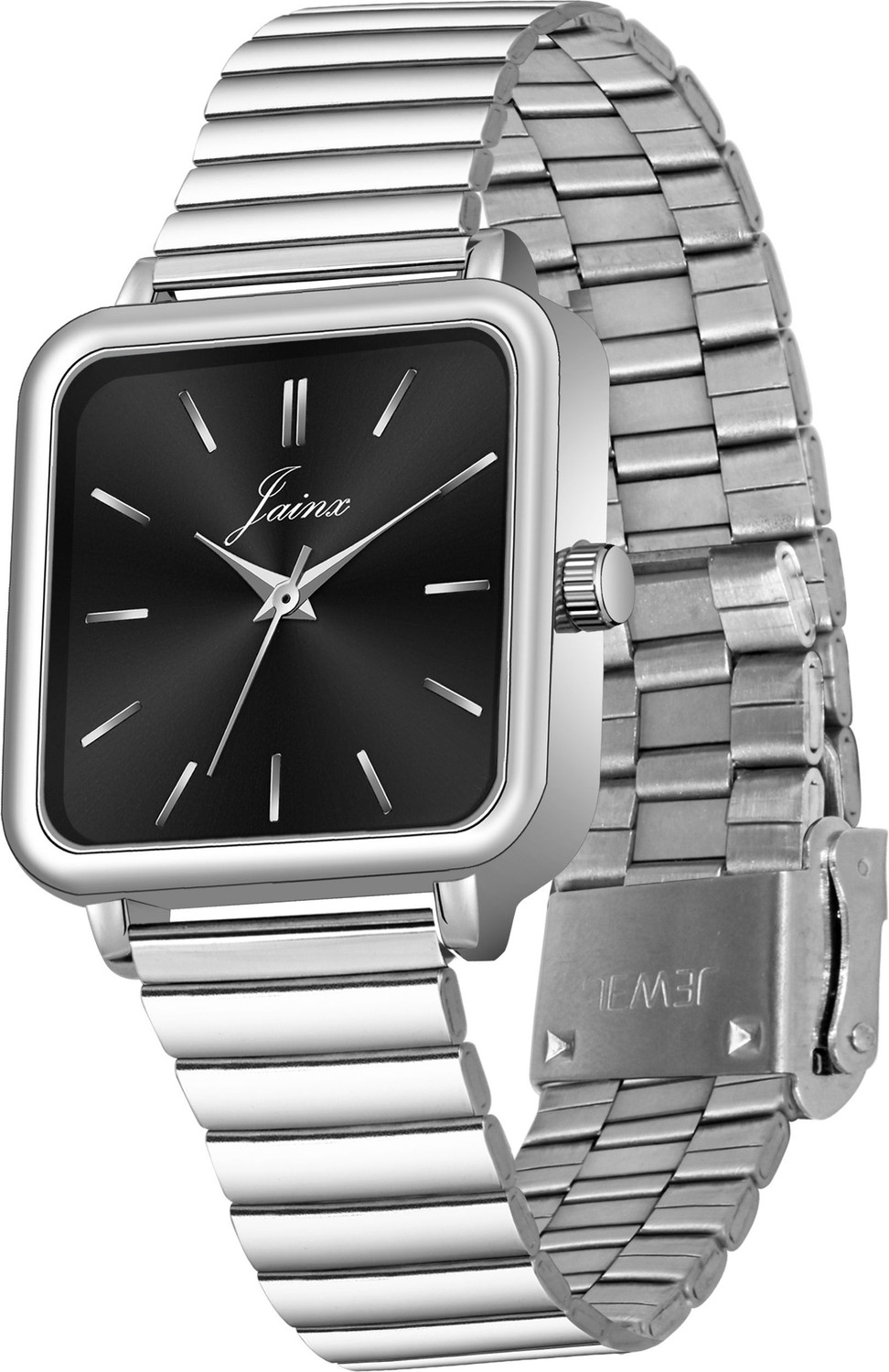Image of JAINX JW8616 Minimalist Square Black Dial Analog Watch - For Women