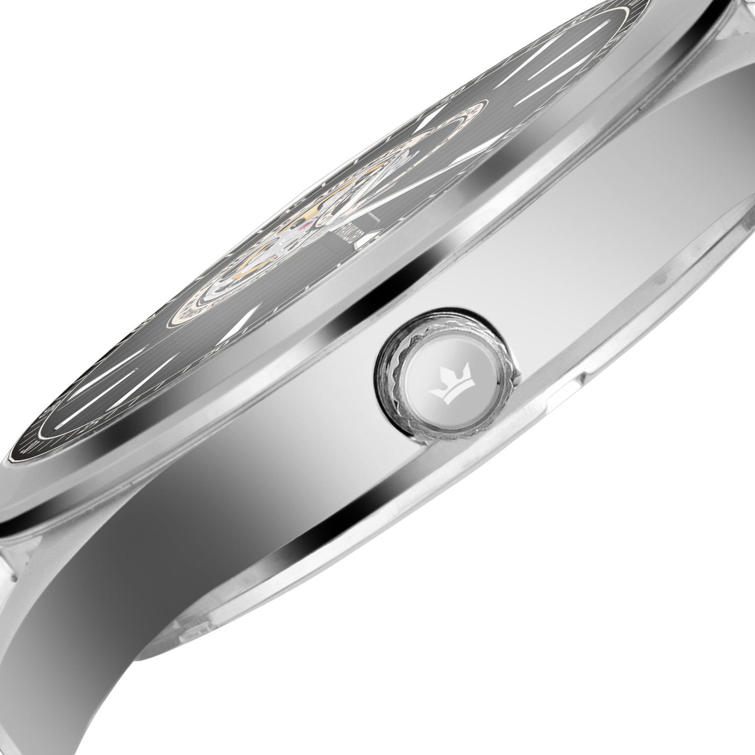 Image of FRANKLORD Ebony Luxe Regal Sapphire Open Heart Analog Watch - For Men